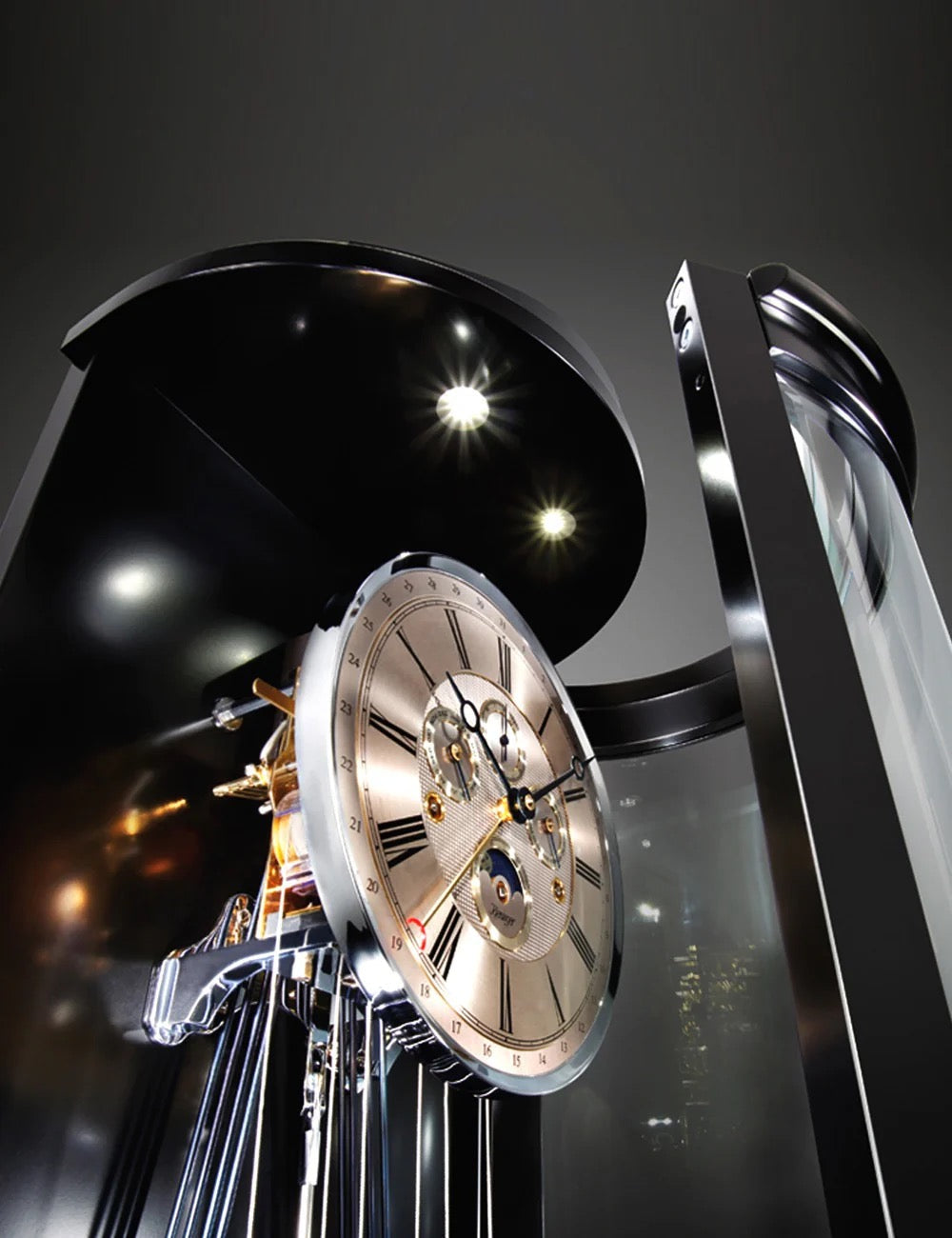 Close-up of a premium German mechanical clock, representing the refreshed Just a Clock Collector website design