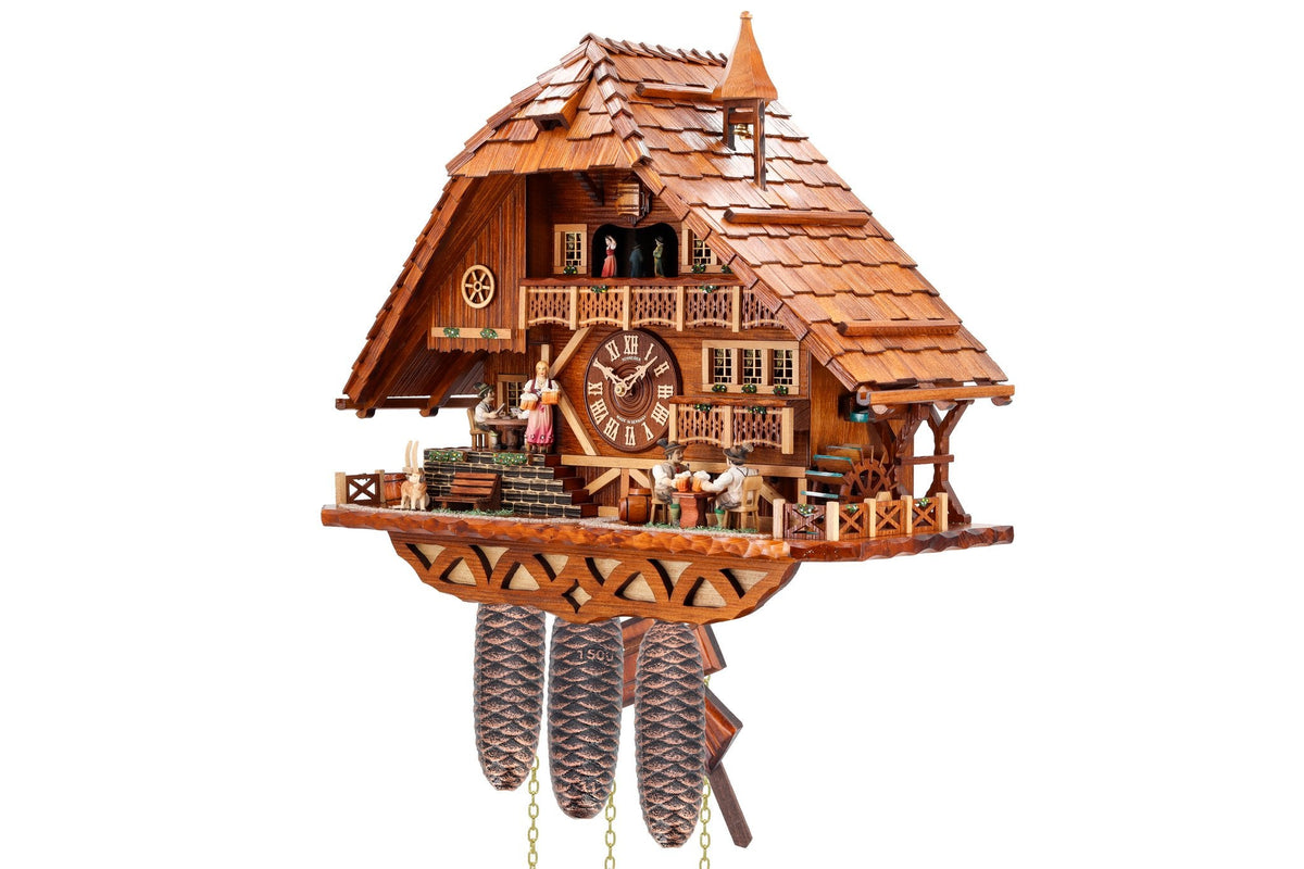 Anton Schneider 8TMT 3170/9 Card Players Clock cuckoo clock, side view