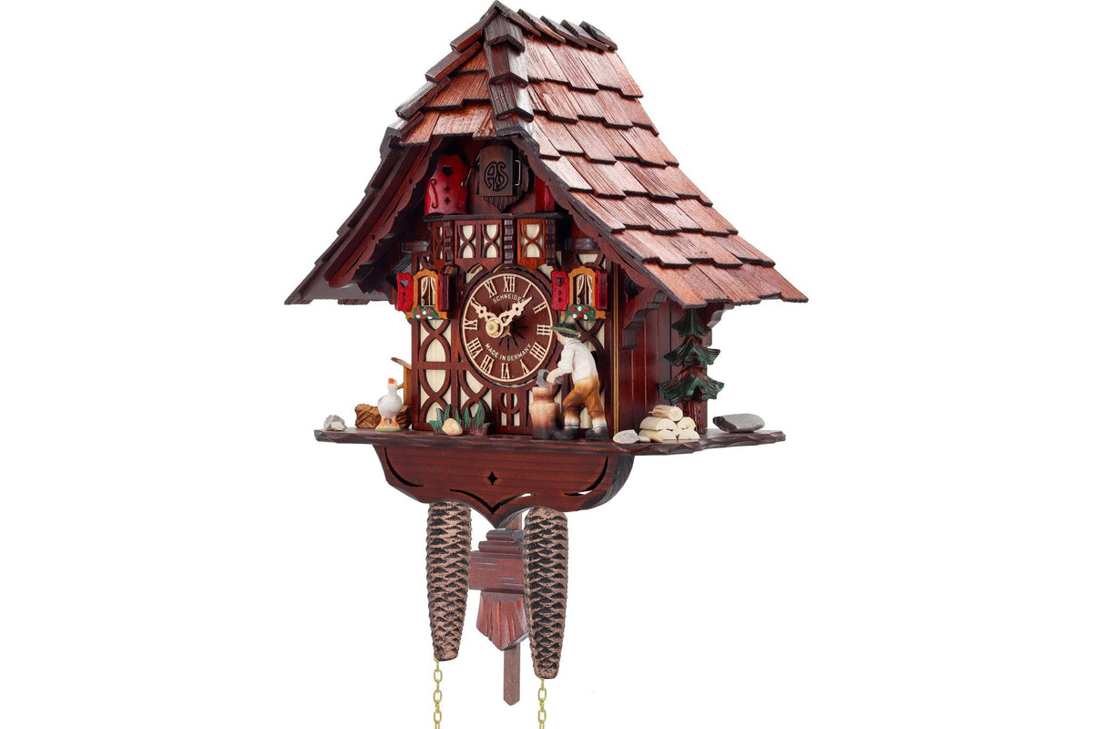 Anton Schneider 1695/9 Woodchopper cuckoo clock, side view
