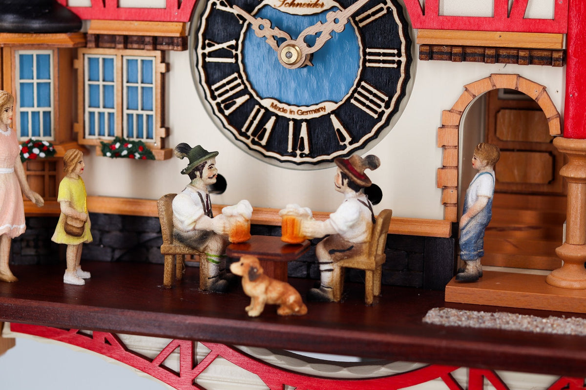 Anton Schneider 8TMT 1222/9 Town Hall Allmannsdorf cuckoo clock, detail view