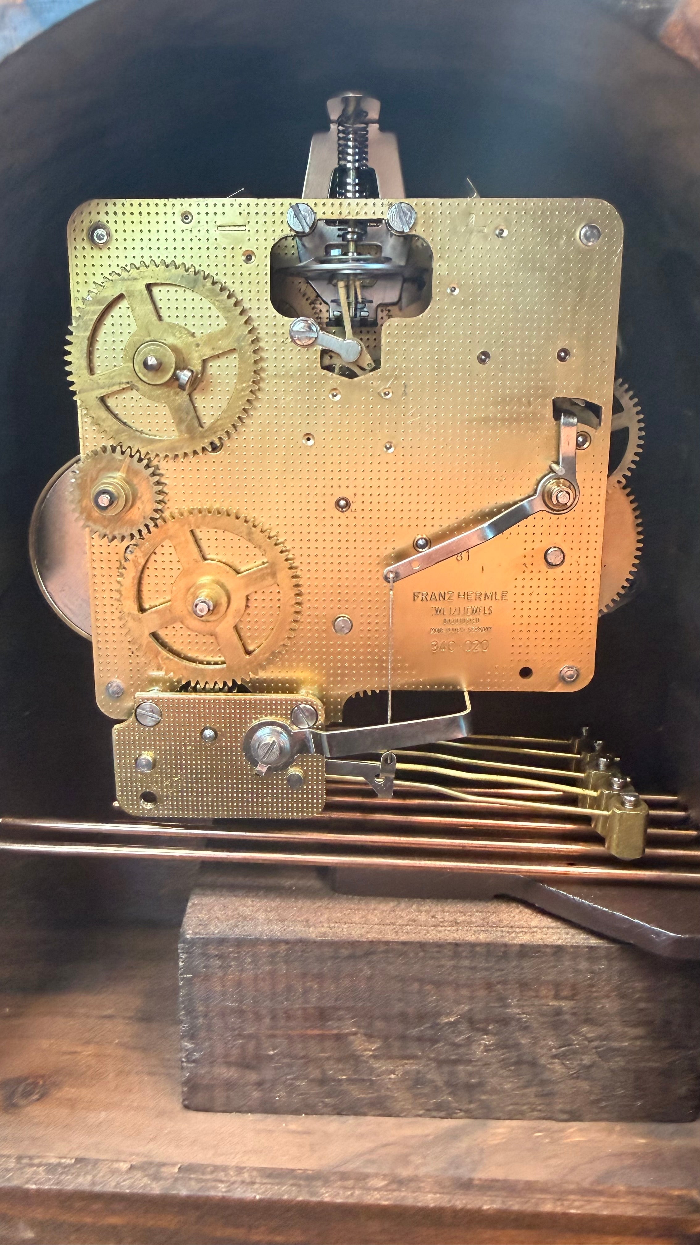 New England Clock Tambour Mantel Clock – Hermle Westminster Chime Movement