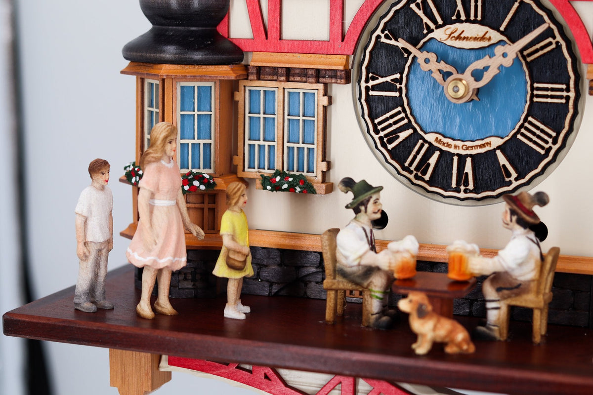 Anton Schneider 8TMT 1222/9 Town Hall Allmannsdorf cuckoo clock, detail view