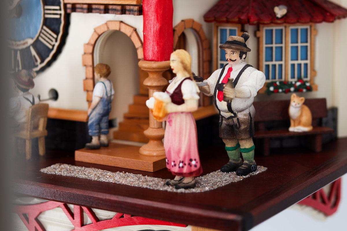 Anton Schneider 8TMT 1222/9 Town Hall Allmannsdorf cuckoo clock, detail view