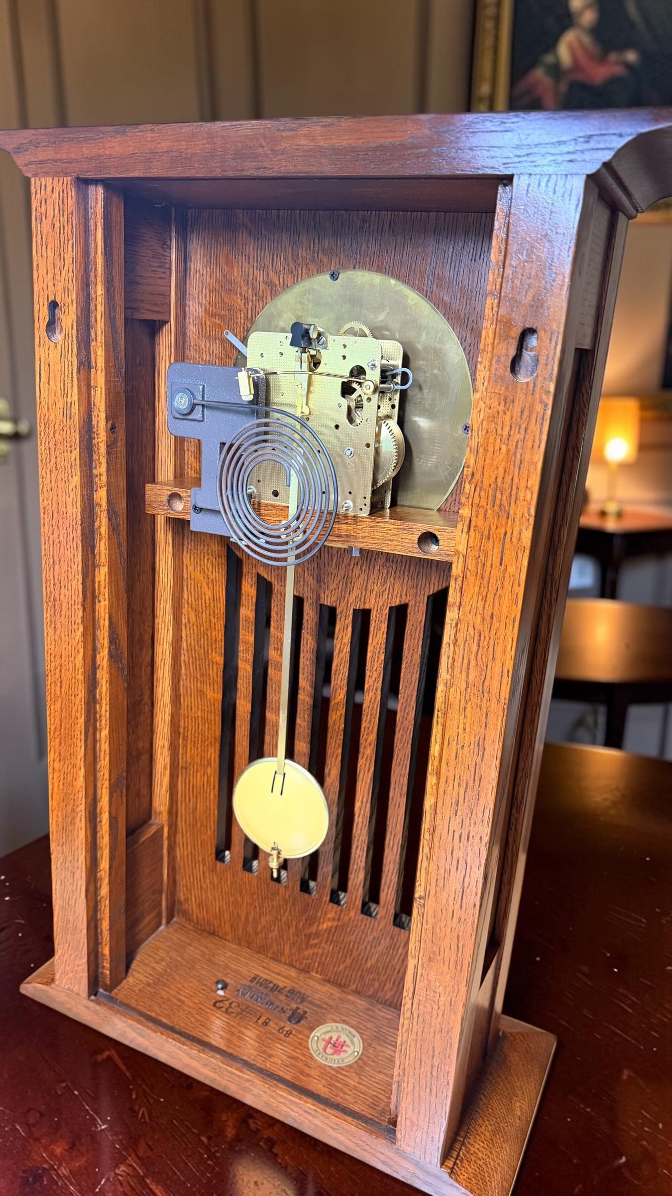 Stickley Wedding Mantel Clock | Mission Oak Onondaga Hermle Mechanical Movement