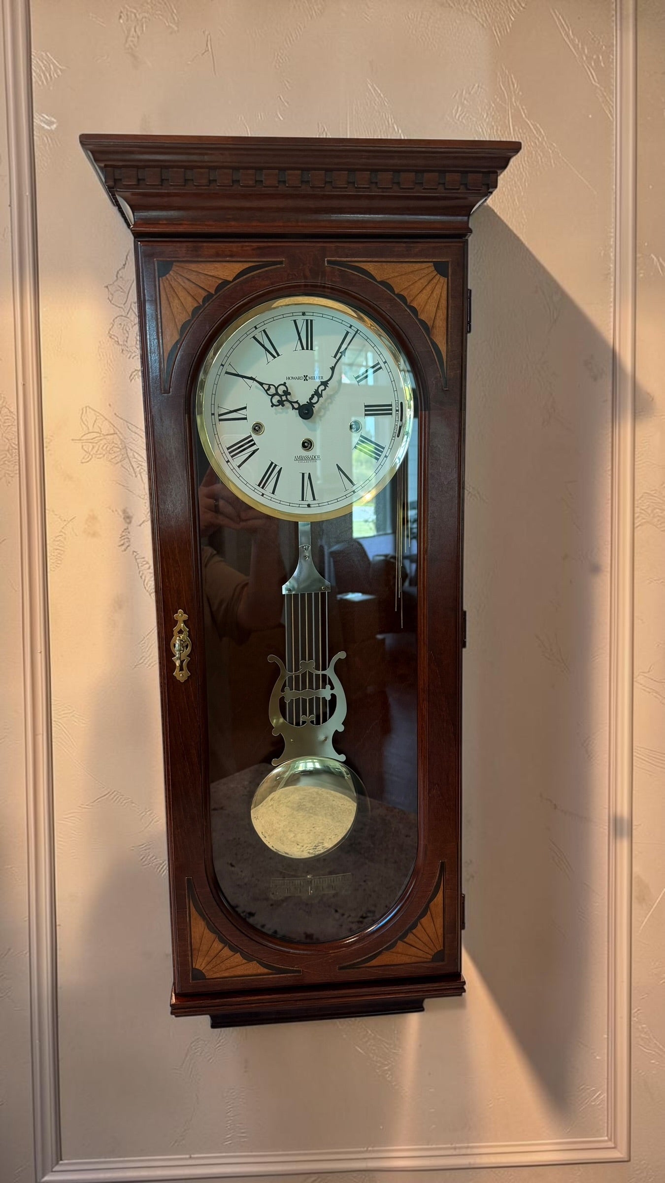 Howard Miller Lewis Triple Chime Wall Clock | Hermle Mechanical Movement | Ambassador Collection | Like New