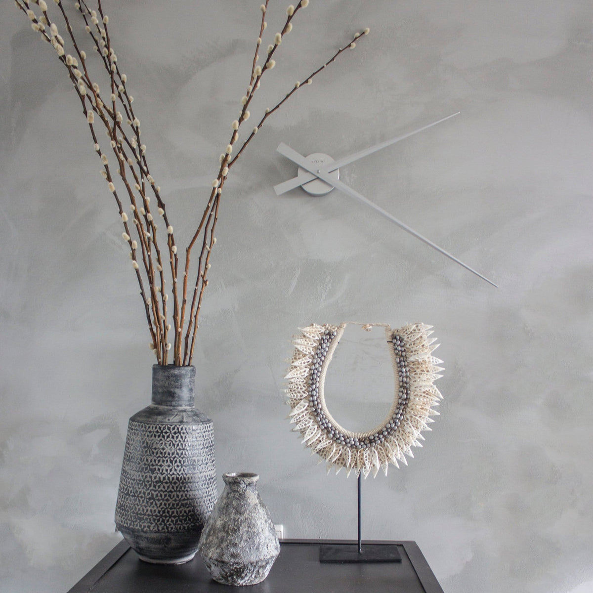 Hands Large Wall Clock – Minimalist Frameless | 33.5 Inch Silent