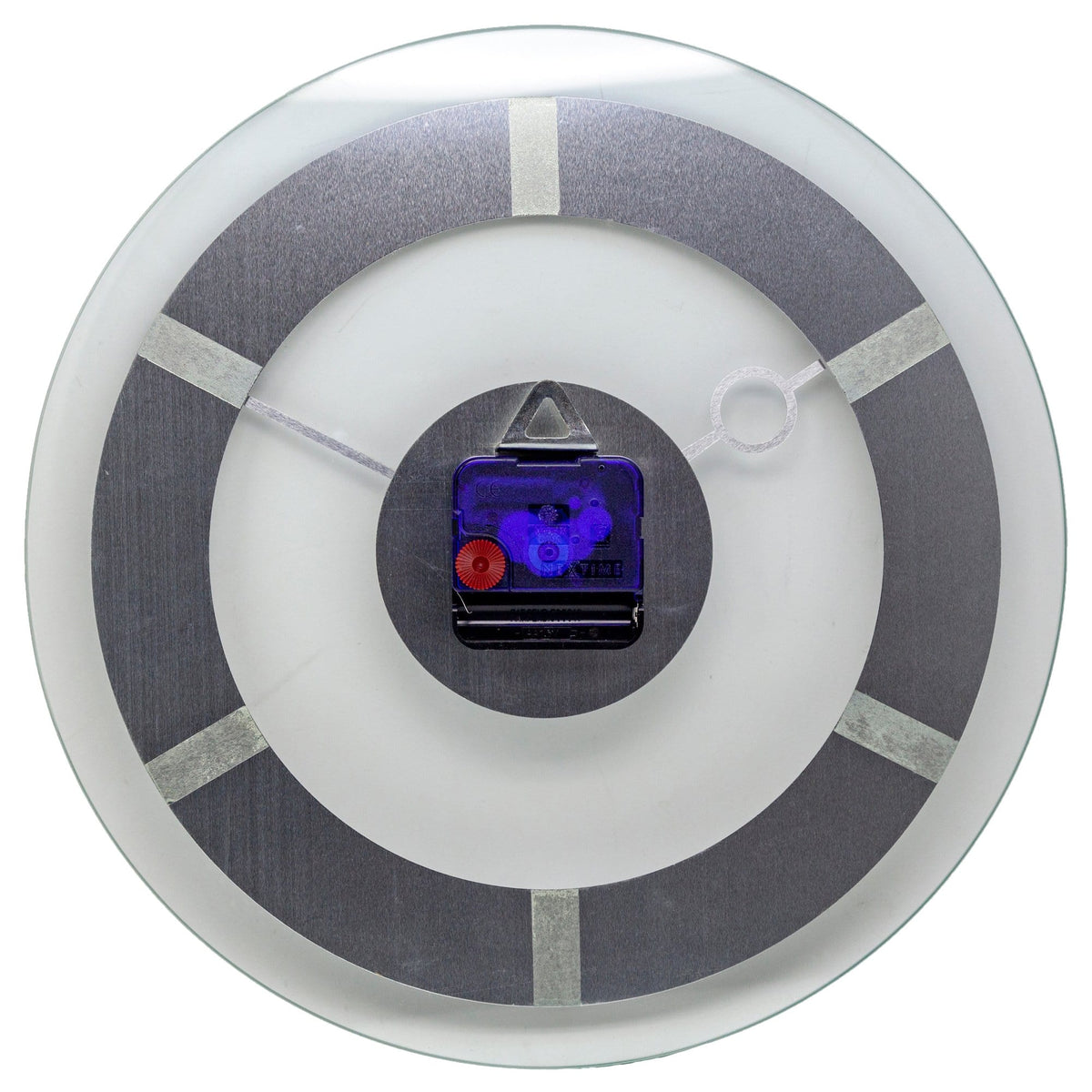Mid- Century Modern Clear Glass Wall Clock, Silent, 12.2 inch - "Retro"