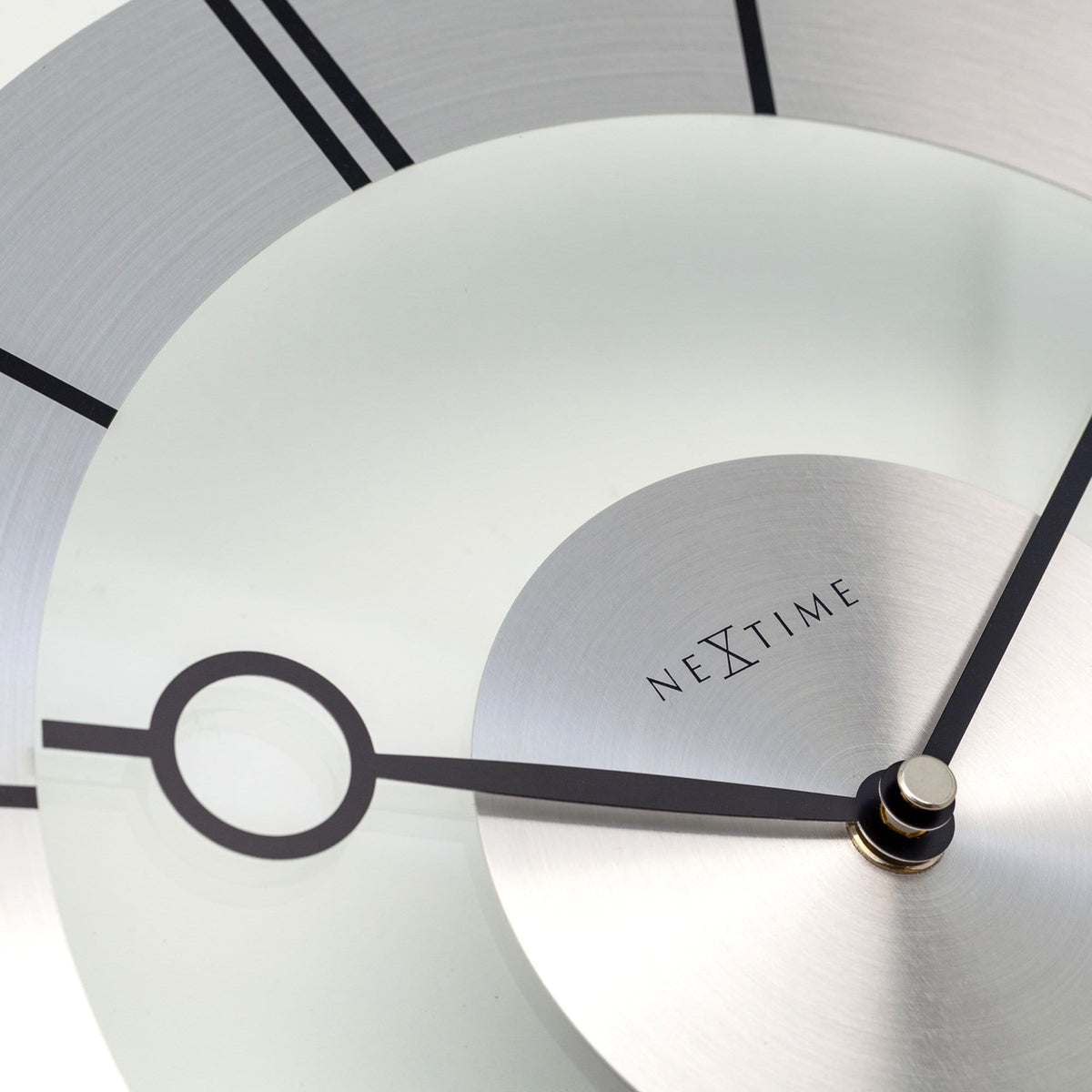 Mid- Century Modern Clear Glass Wall Clock, Silent, 12.2 inch - "Retro"