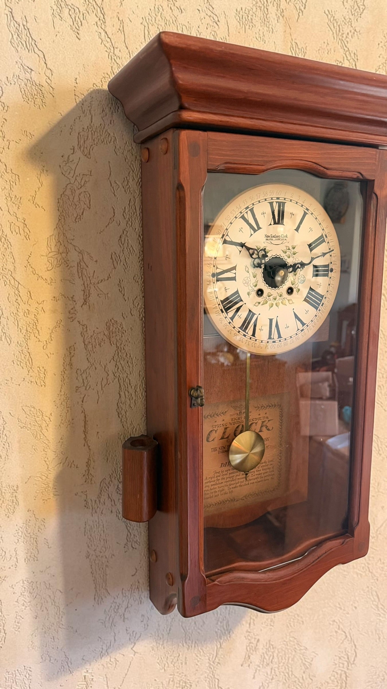 Vintage New England Clock Wall Clock – 8 Day Spring Wound Bim Bam Chime