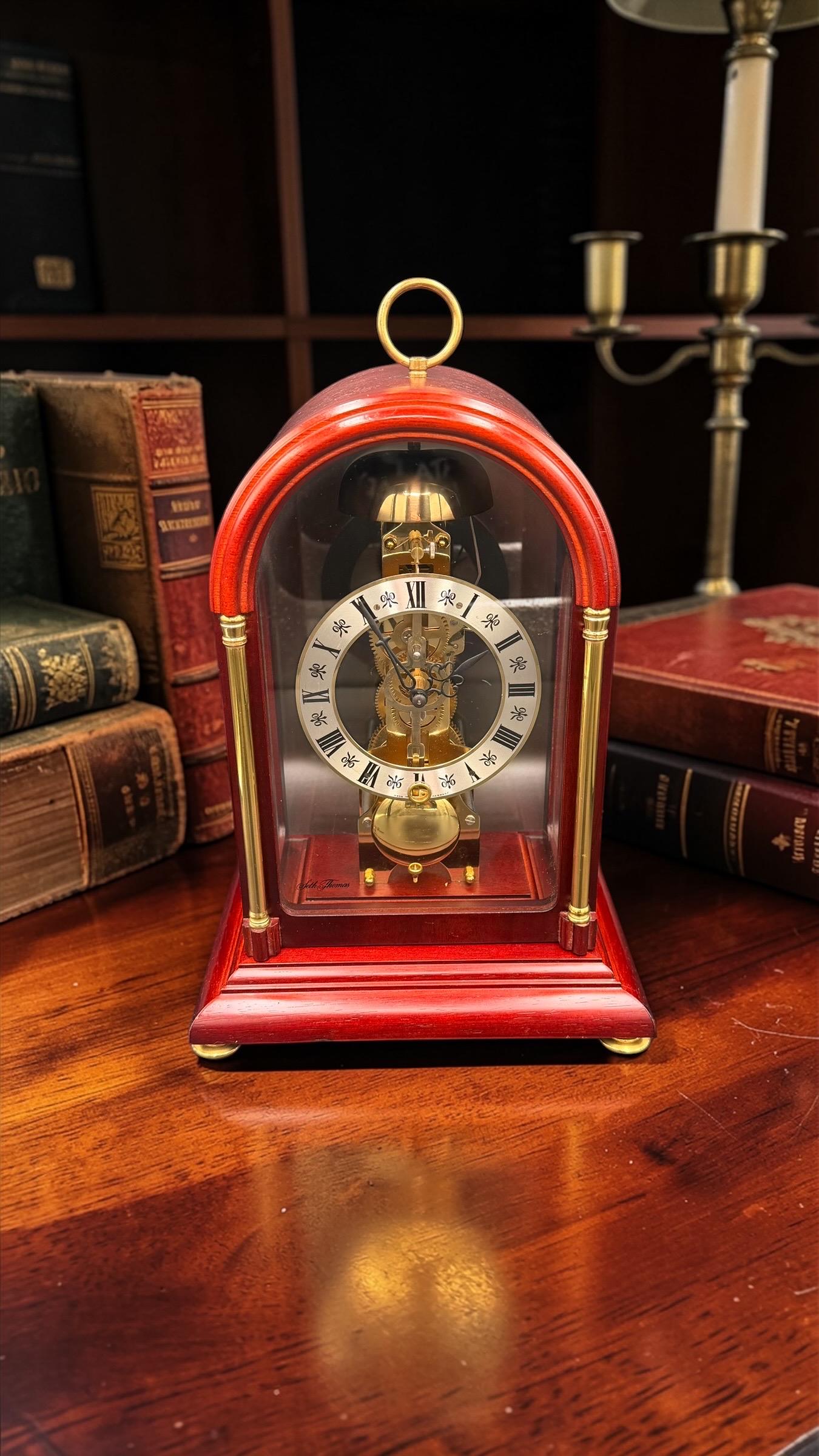 Seth Thomas Skeleton Clock – Hermle Movement Mahogany Case