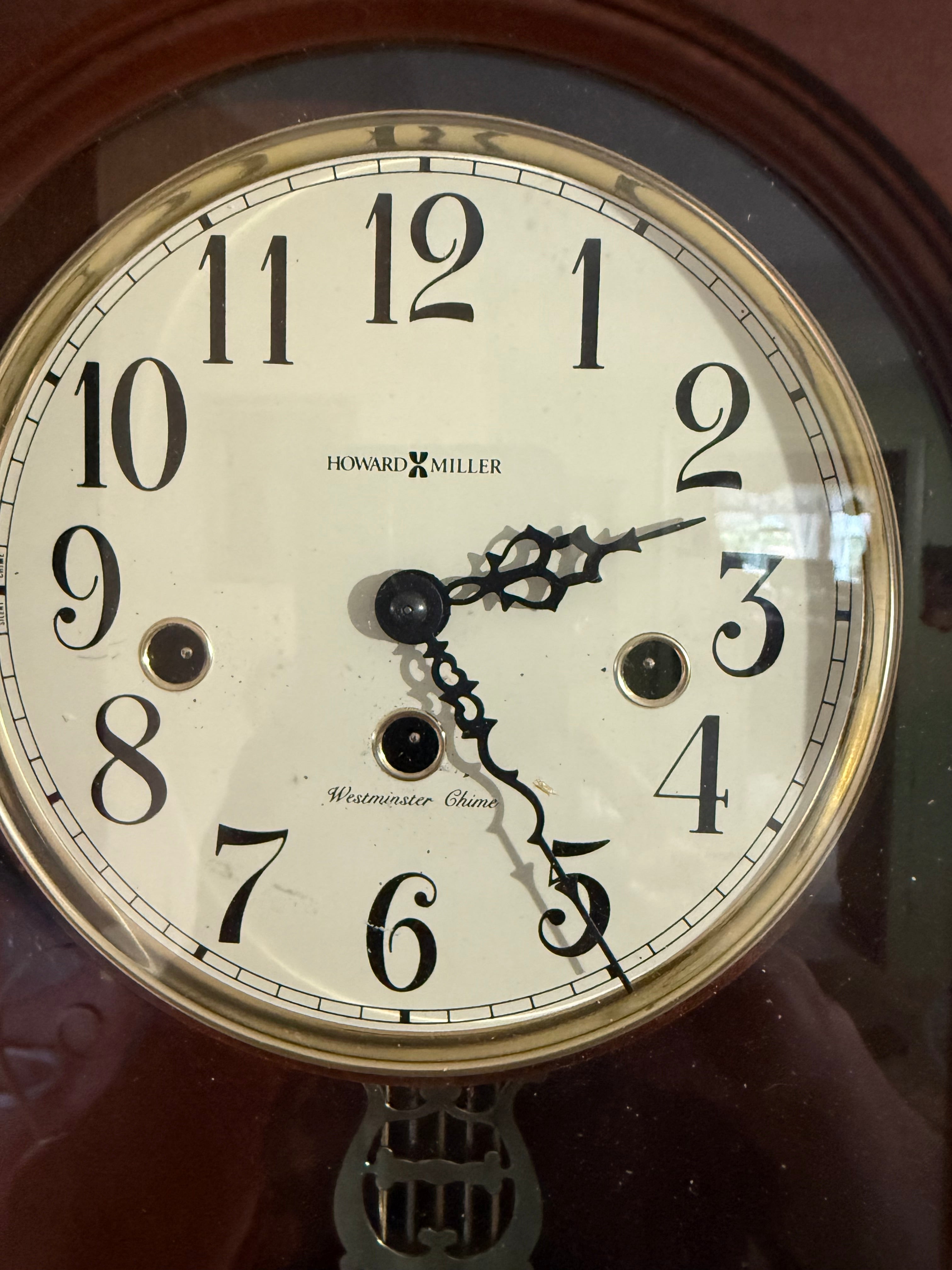 Howard Miller 613-653 New Old Stock Wall Clock in Factory Box | Key Wound Westminster Chime Clock | Hermle Movement