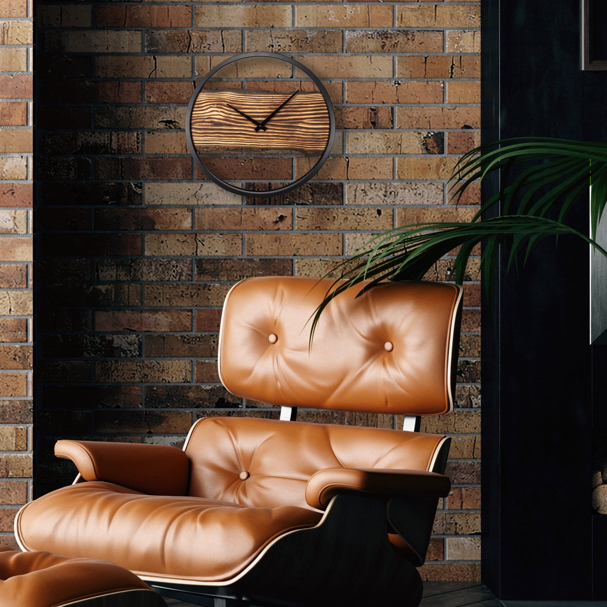Forest Wall Clock - Real wood dial, robust metal frame - 17.75 Inches - (NeXtime 3263BR)