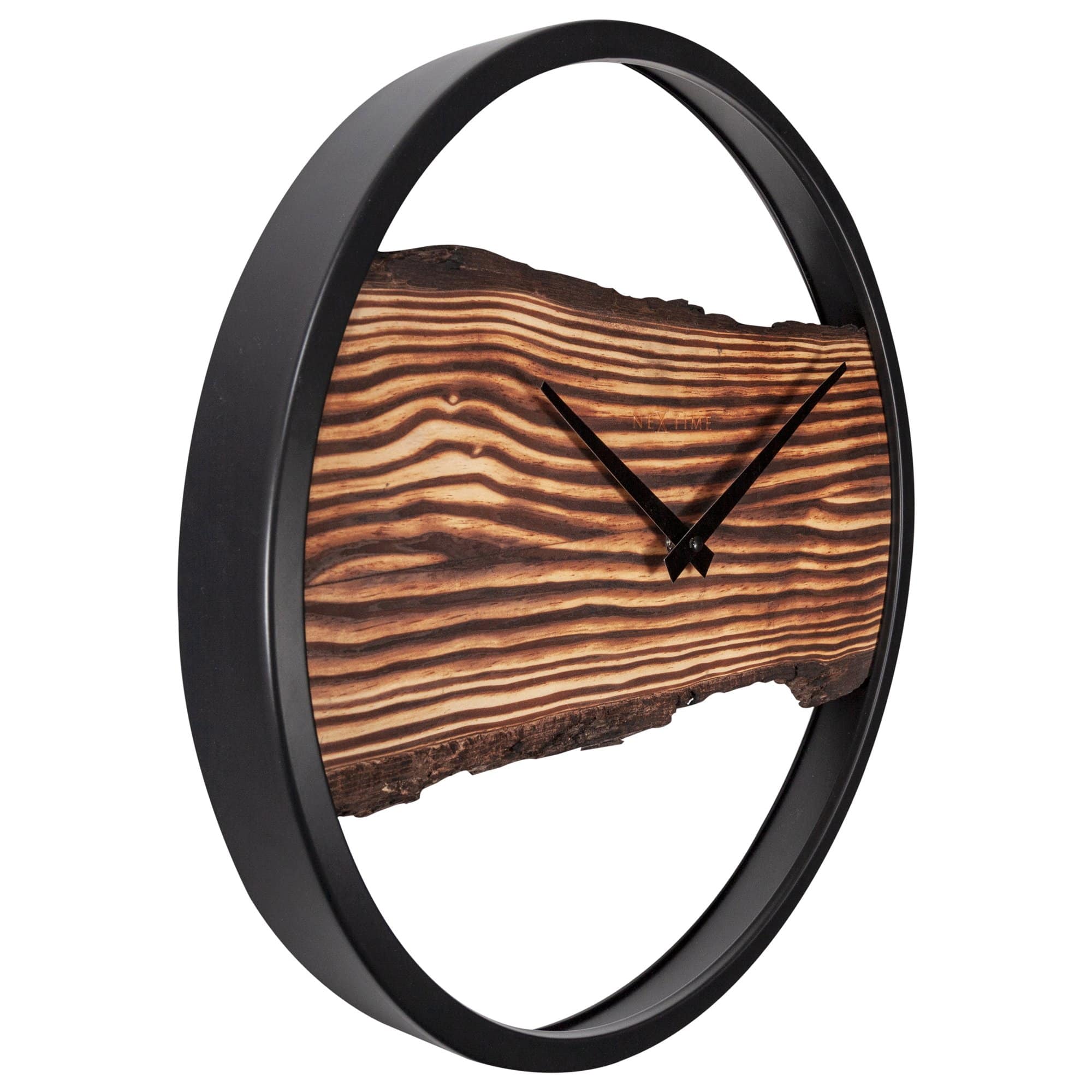 Forest Wall Clock - Real wood dial, robust metal frame - 17.75 Inches - (NeXtime 3263BR)