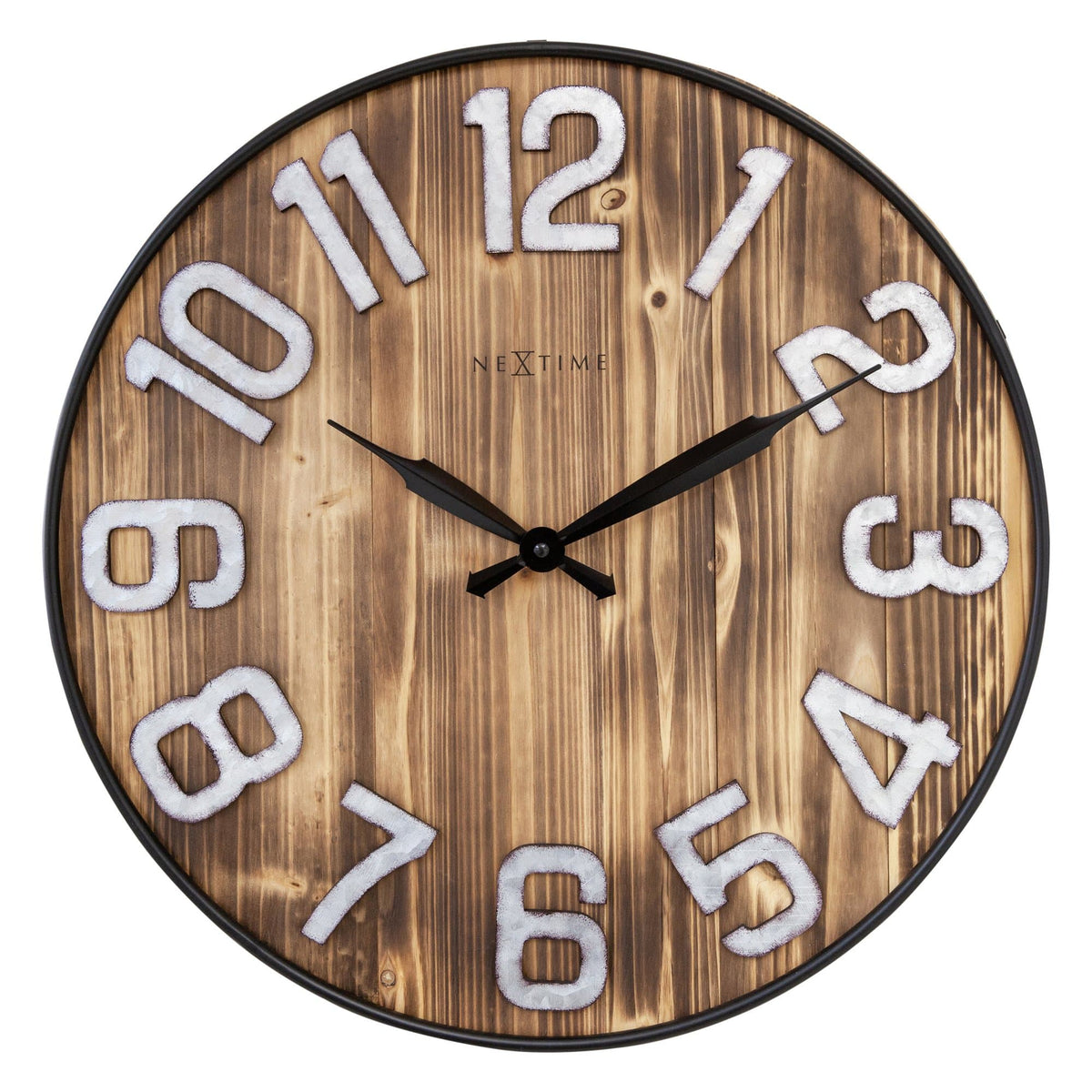 Aberdeen Large Wall Clock - Wood and Metal - 19.5 Inches - (NeXtime 3277BR)