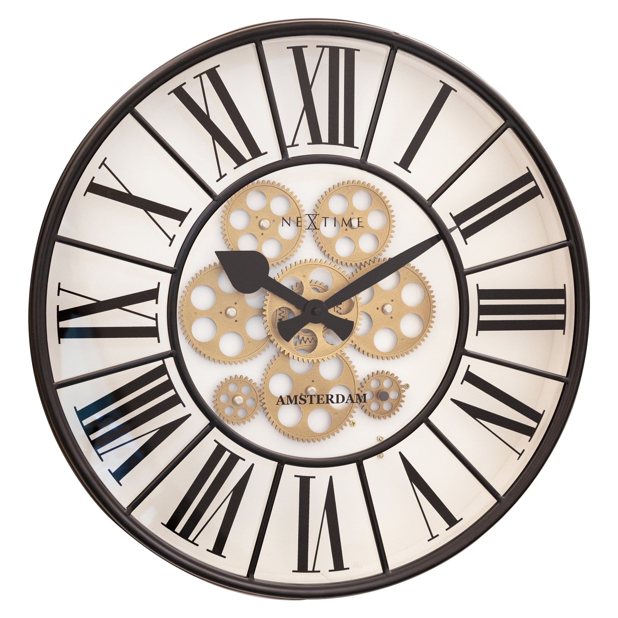William Moving Gear Wall Clock - Modern Industrial Design - 19.7 Inch - (NeXtime 3283)