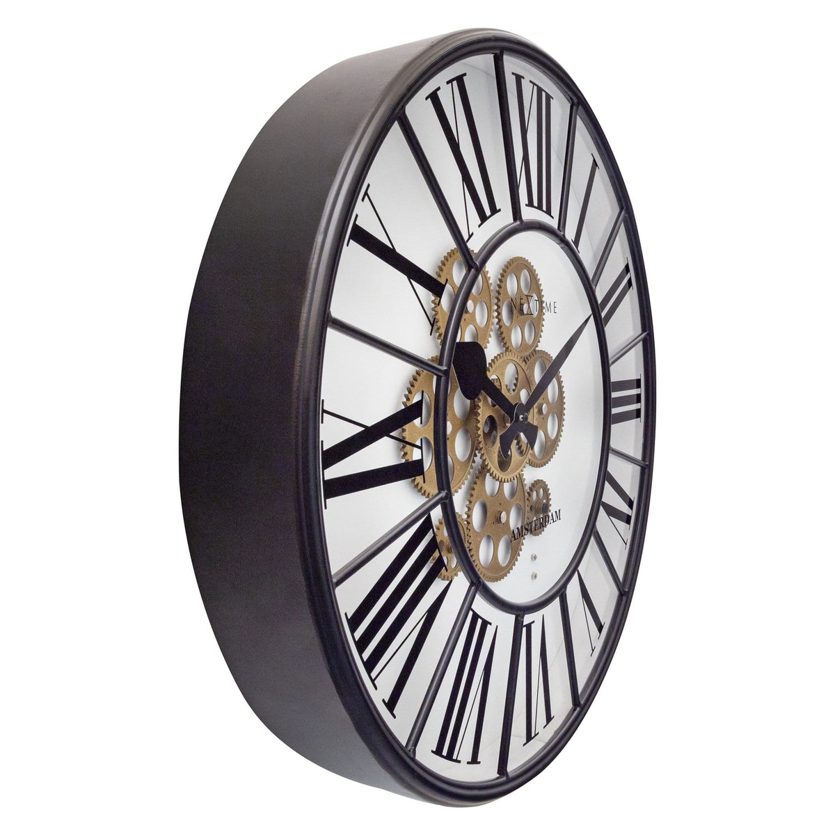 William Moving Gear Wall Clock - Modern Industrial Design - 19.7 Inch - (NeXtime 3283)