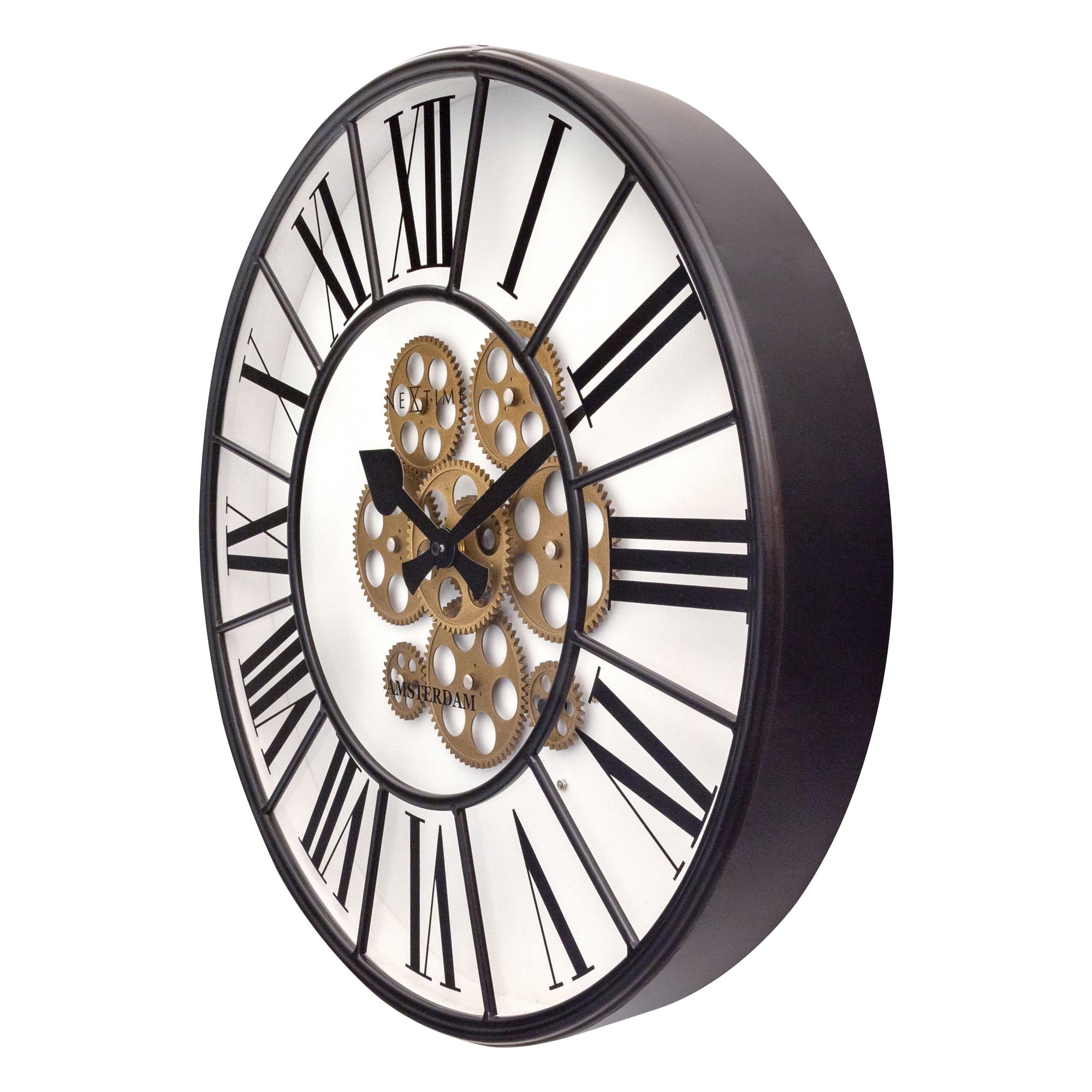 William Moving Gear Wall Clock - Modern Industrial Design - 19.7 Inch - (NeXtime 3283)