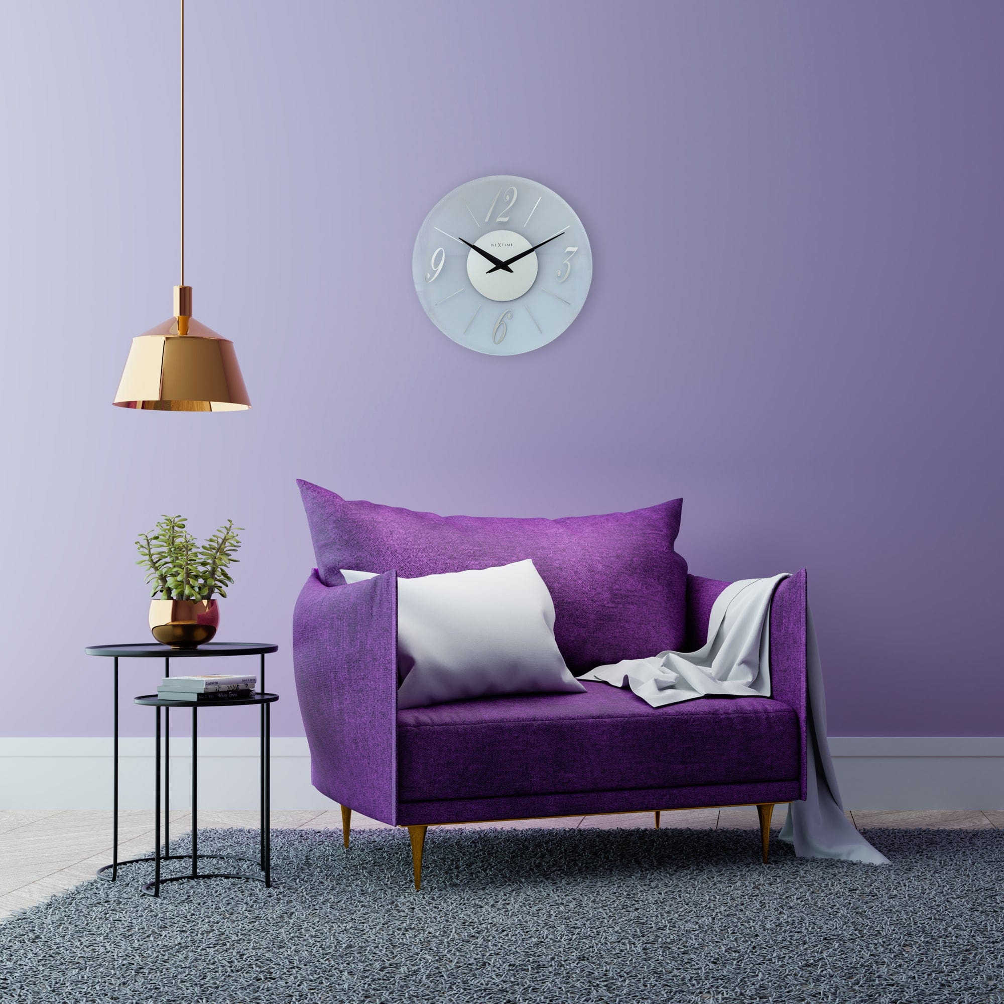 3304FR "Dali Round" Frosted/Mirror -Wall clock