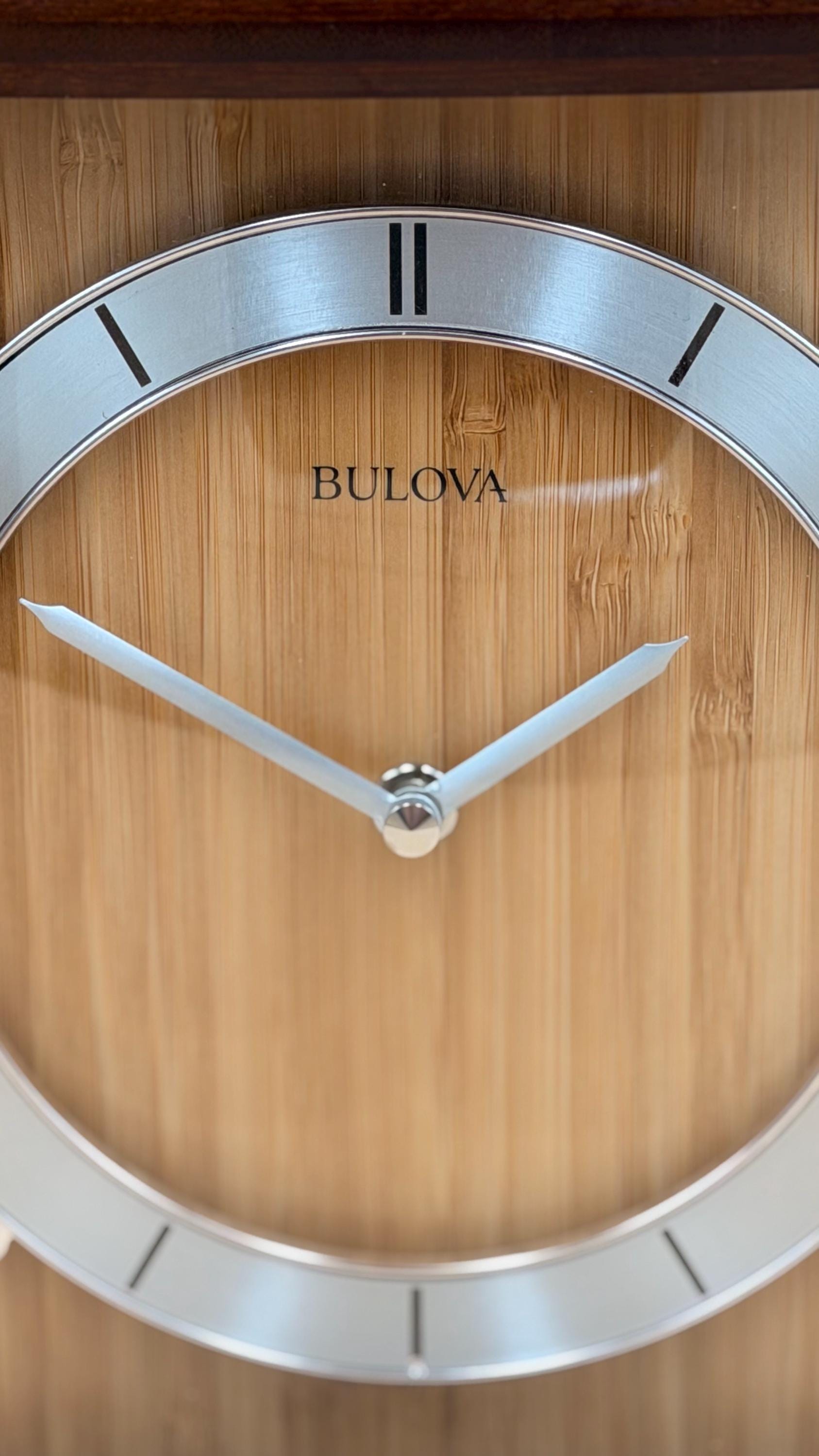 Bulova Bamboo Wood Mantel Clock – detail image 3