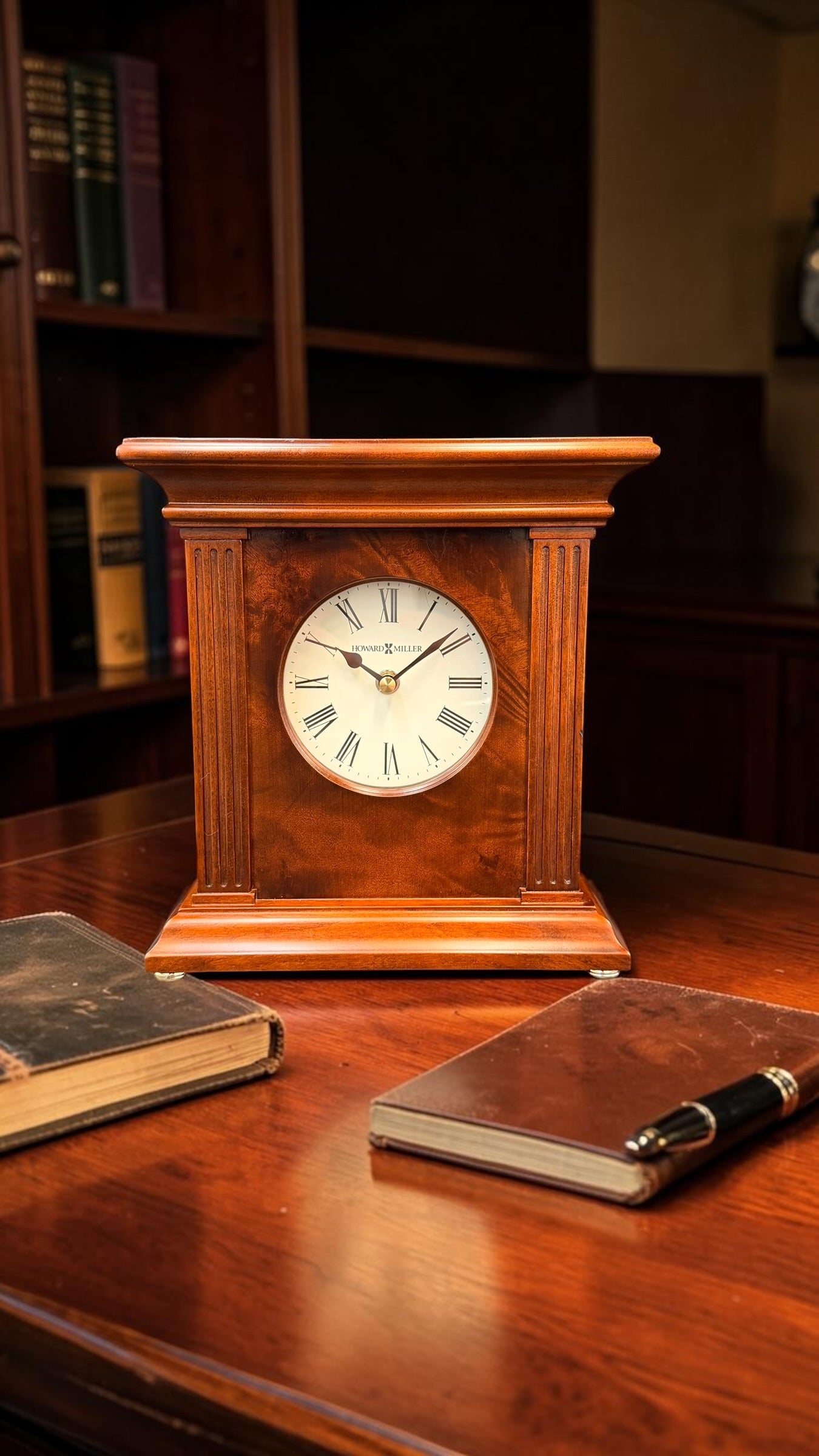 Howard Miller Andover 635-171 Mantel Clock – Cherry Bordeaux Quartz Clock