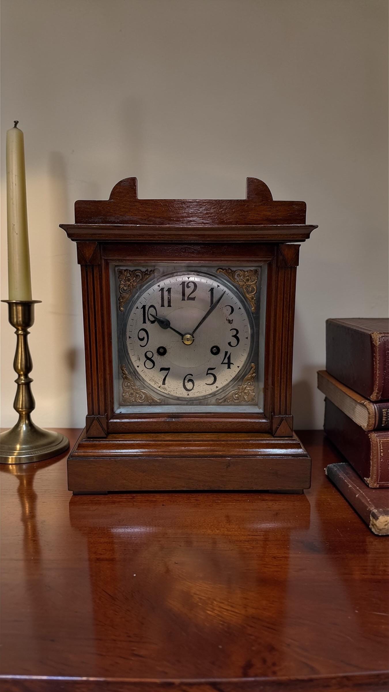 Badische BADUF German Mantel Clock – Antique Striking Shelf Clock Serviced
