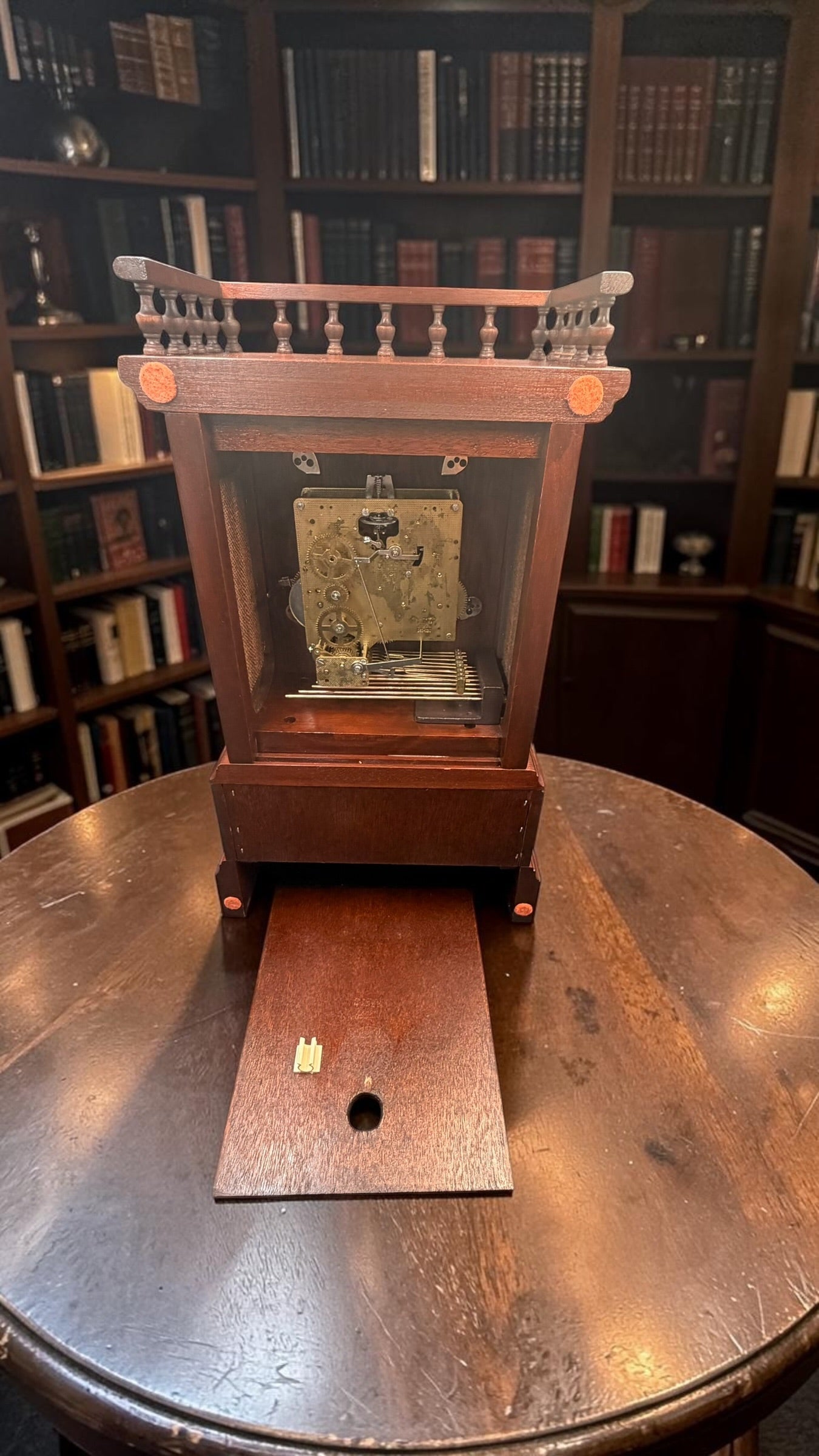 New England Clock Co Triple Chime Bracket Clock – German Hermle 1050 Mechanical Movement – Shelf Clock