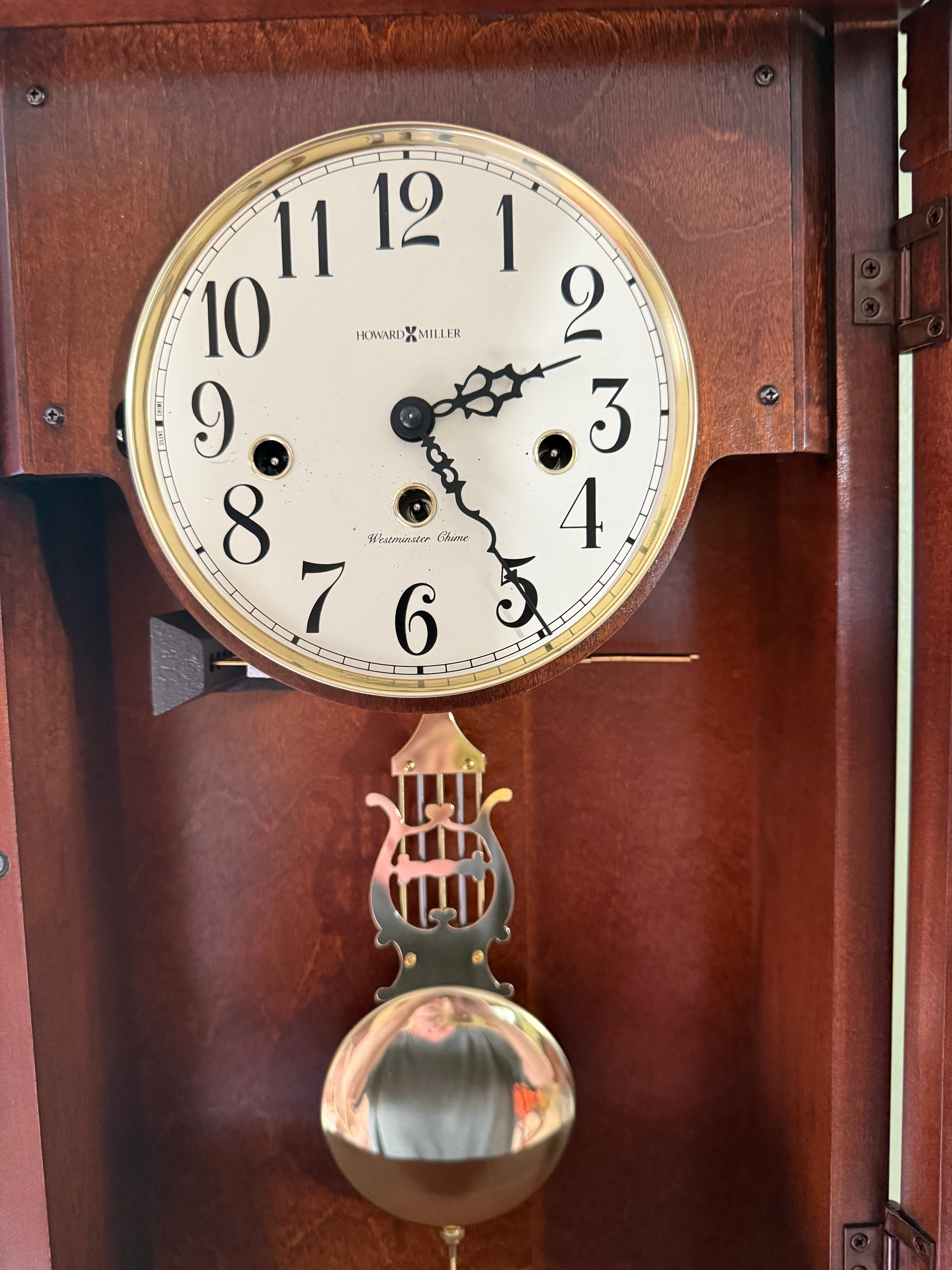Howard Miller 613-653 New Old Stock Wall Clock in Factory Box | Key Wound Westminster Chime Clock | Hermle Movement