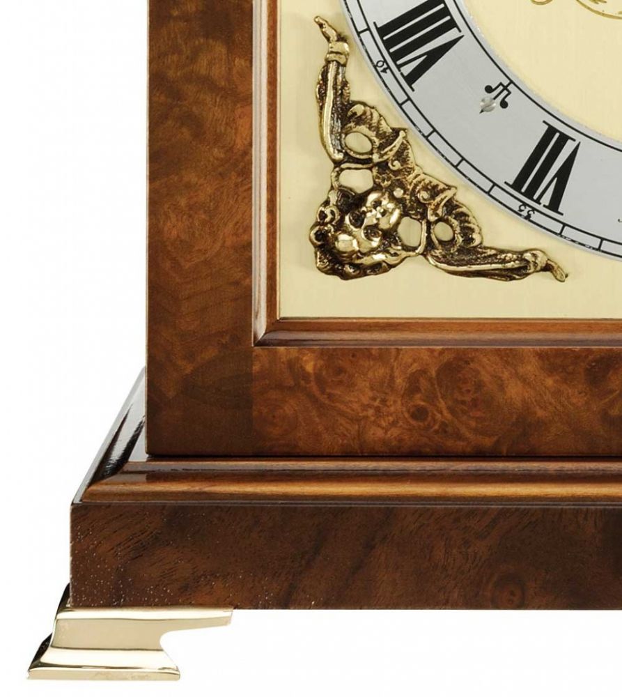 Comitti The Georgian Basket-Top Mantel Clock – Burr Walnut – product view 4