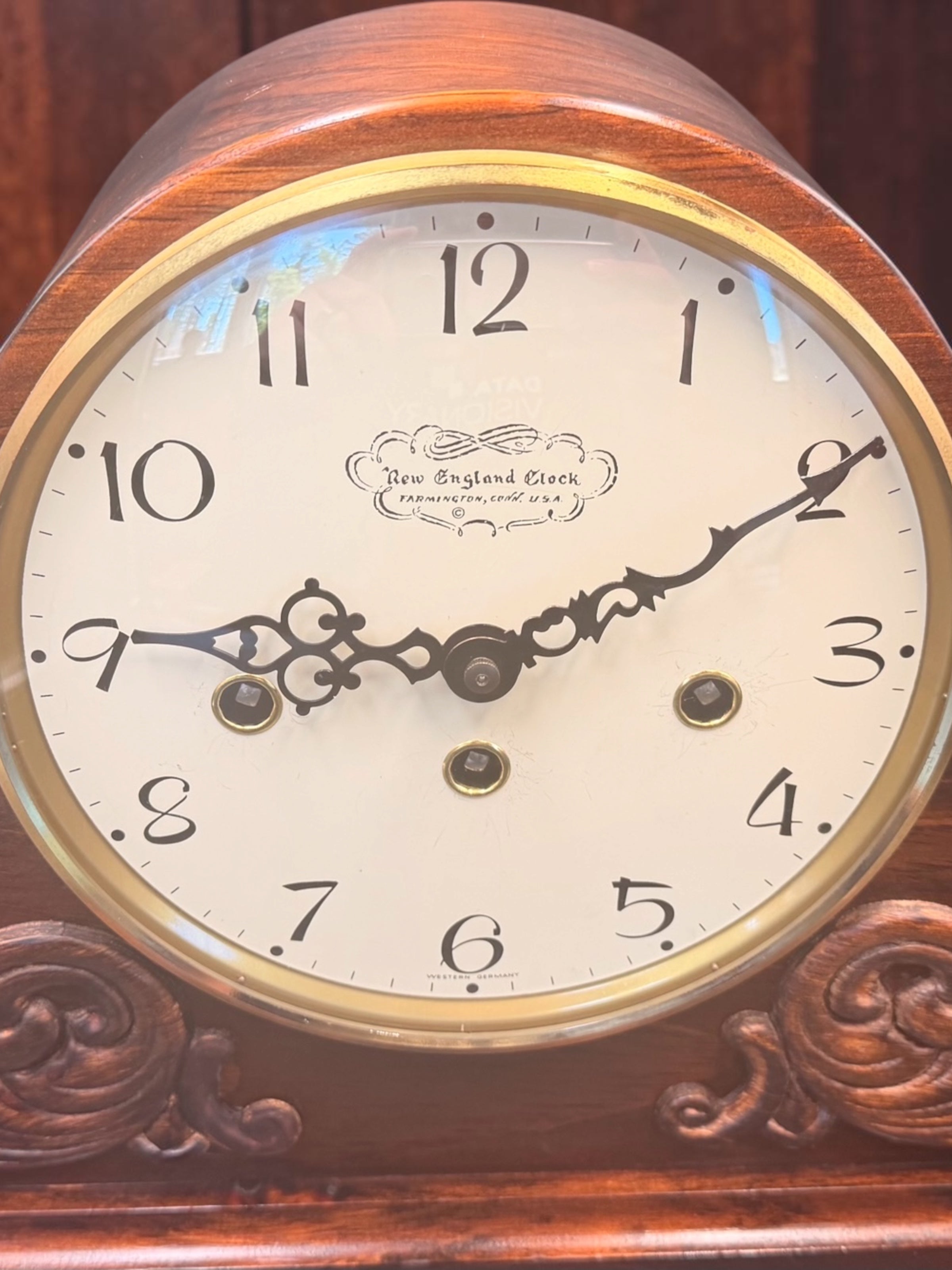 New England Clock Tambour Mantel Clock – Hermle Westminster Chime Movement
