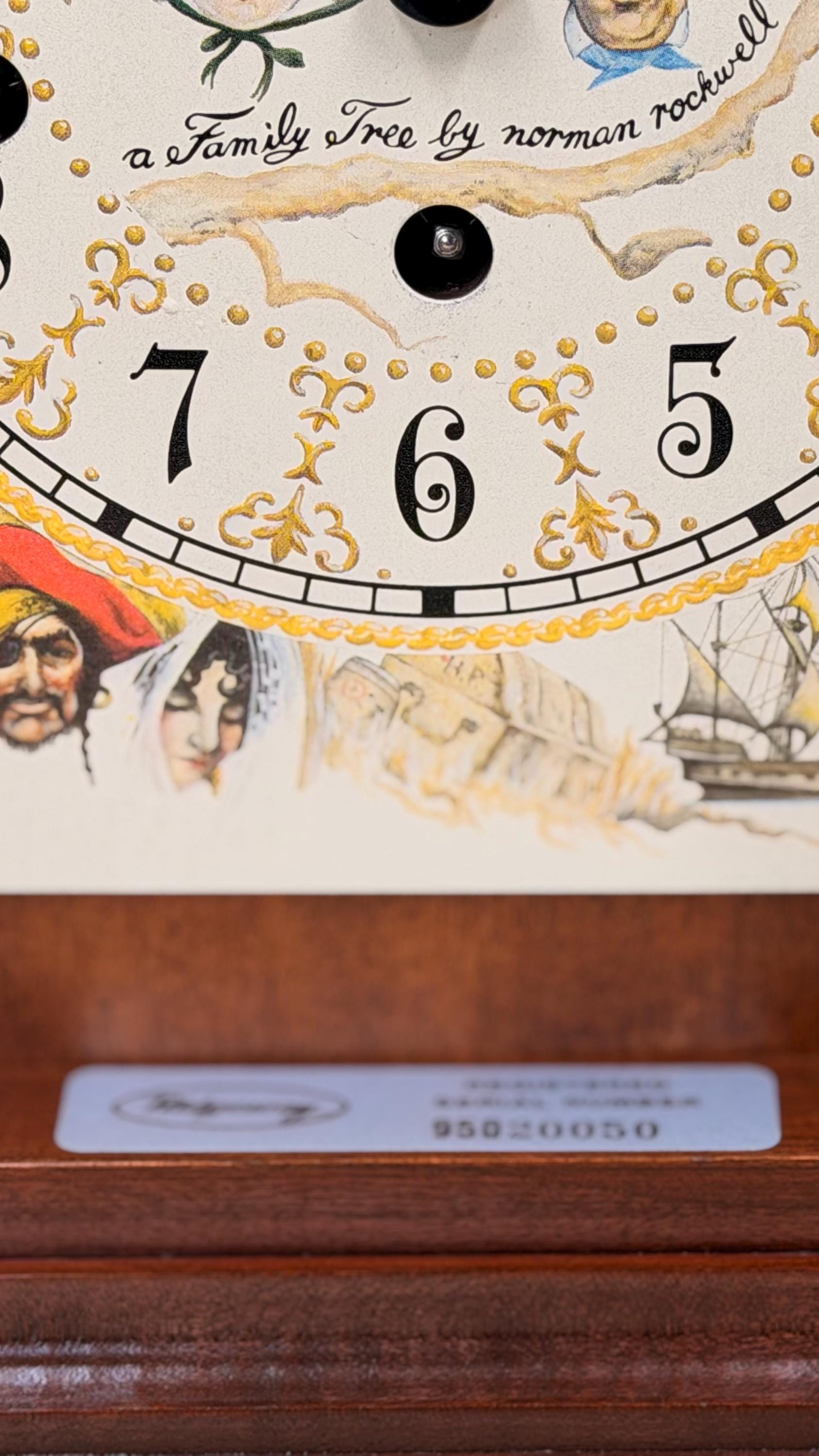 Ridgeway Norman Rockwell Family Tree Mantel Clock – detail image 8