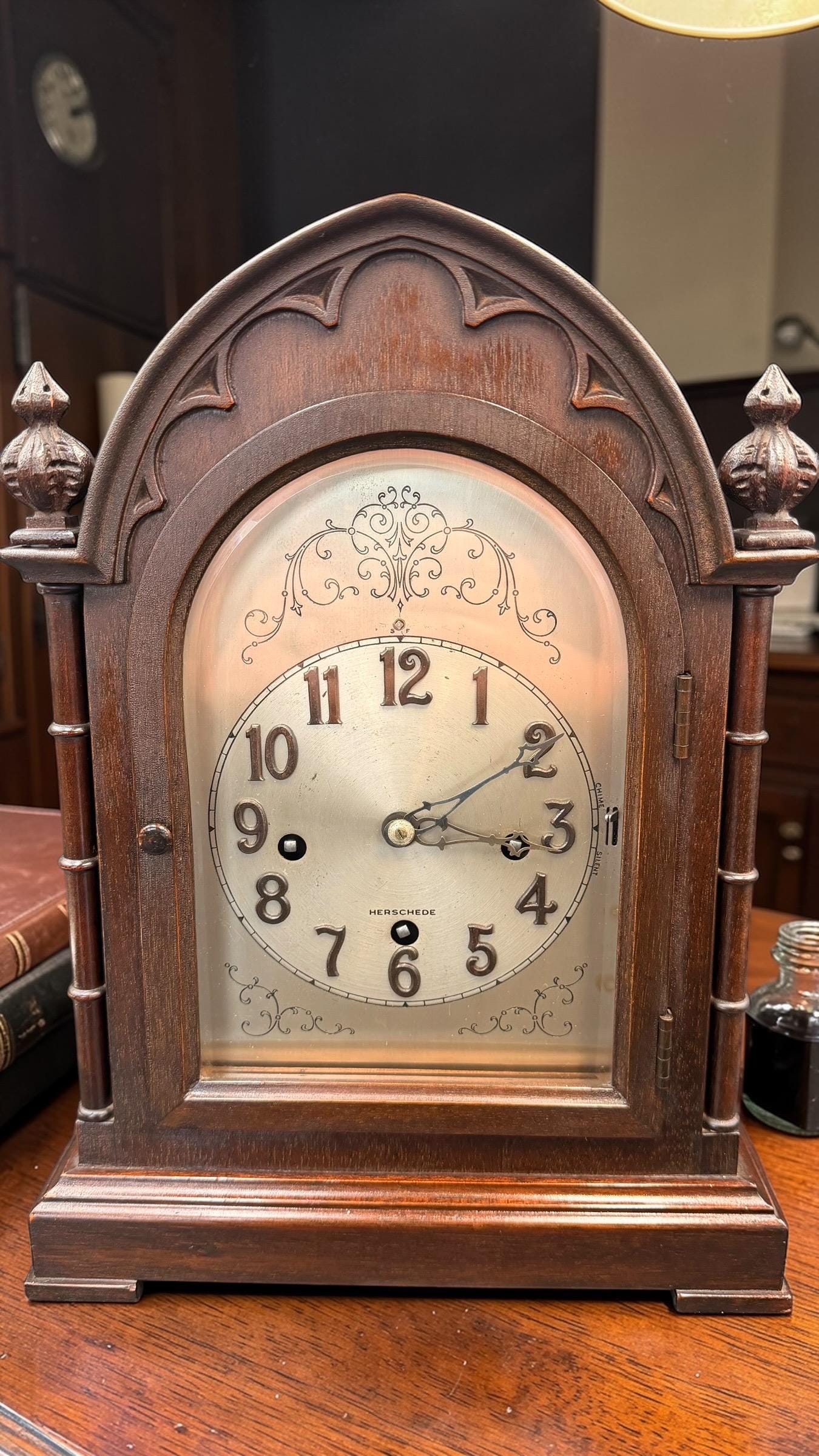 Antique Herschede Westminster Chime Mantel Clock Working Cincinnati USA