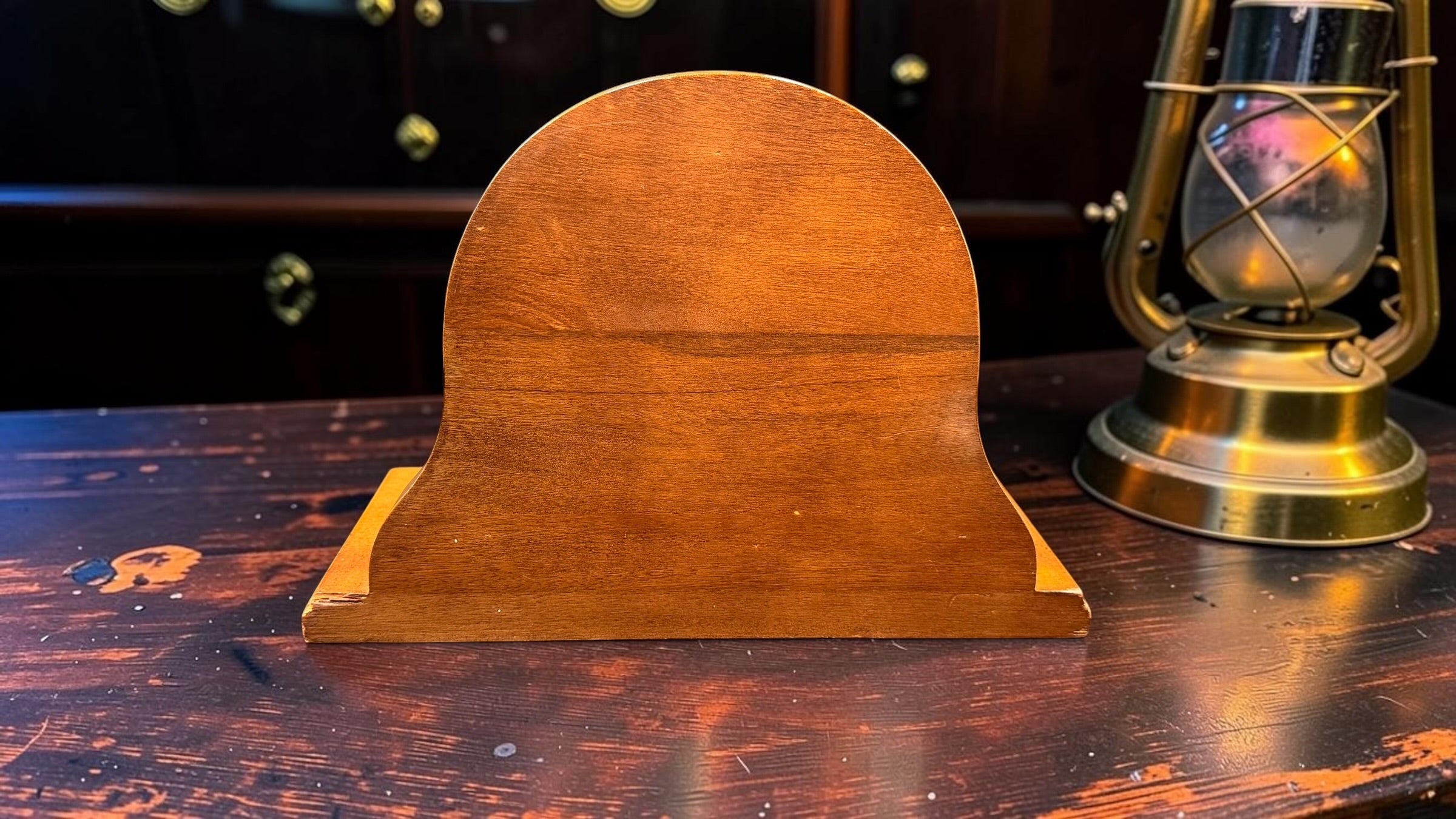 Vintage Bell Clock Co. Quartz Ship’s Clock on Wooden Stand – Brass Porthole Nautical Desk Clock – Made in USA