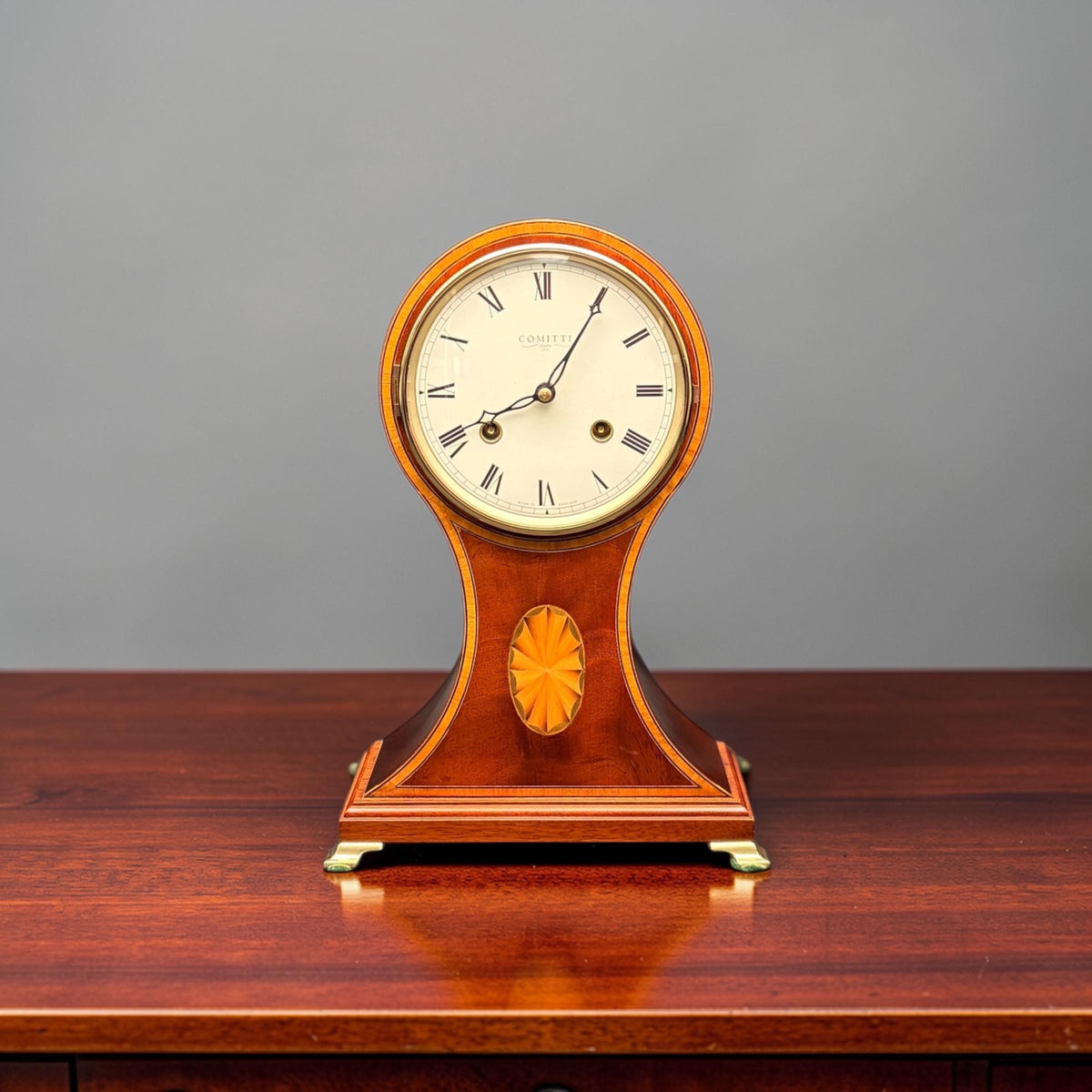 Comitti of London Mahogany Mantel Clock – Balloon Clock