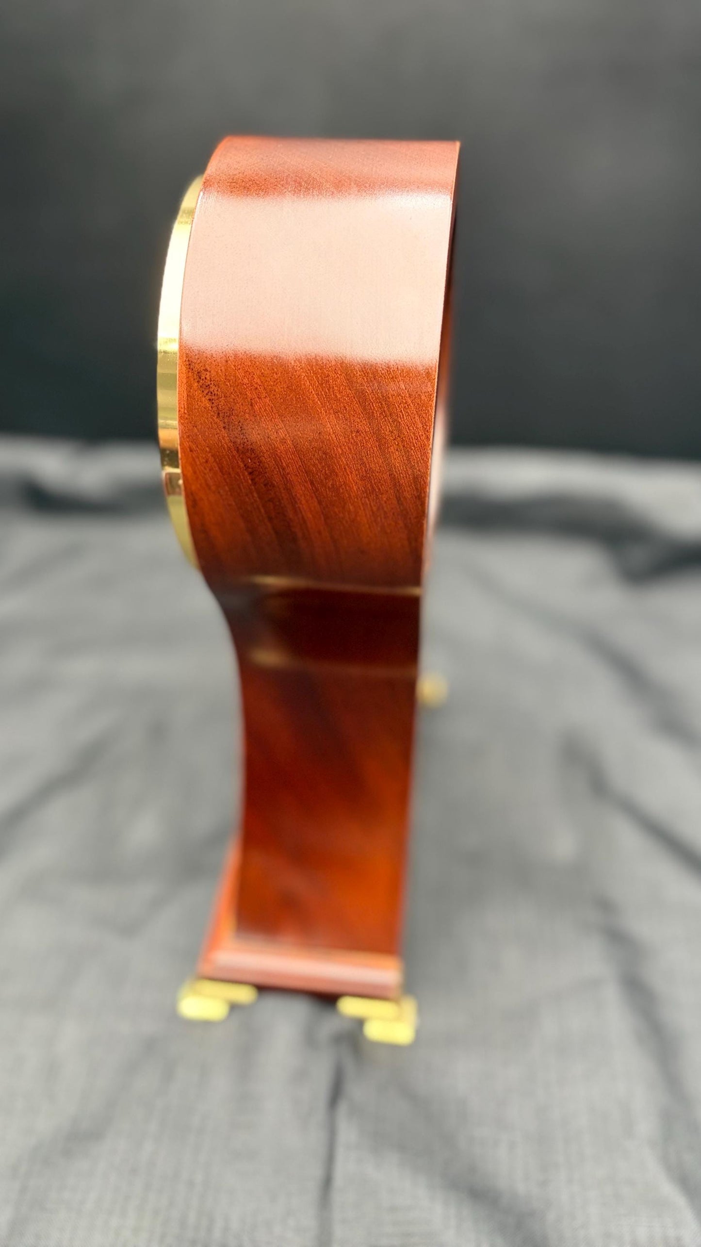 Comitti of London Mahogany Mantel Clock • Balloon Clock • Hermle Bell Strike