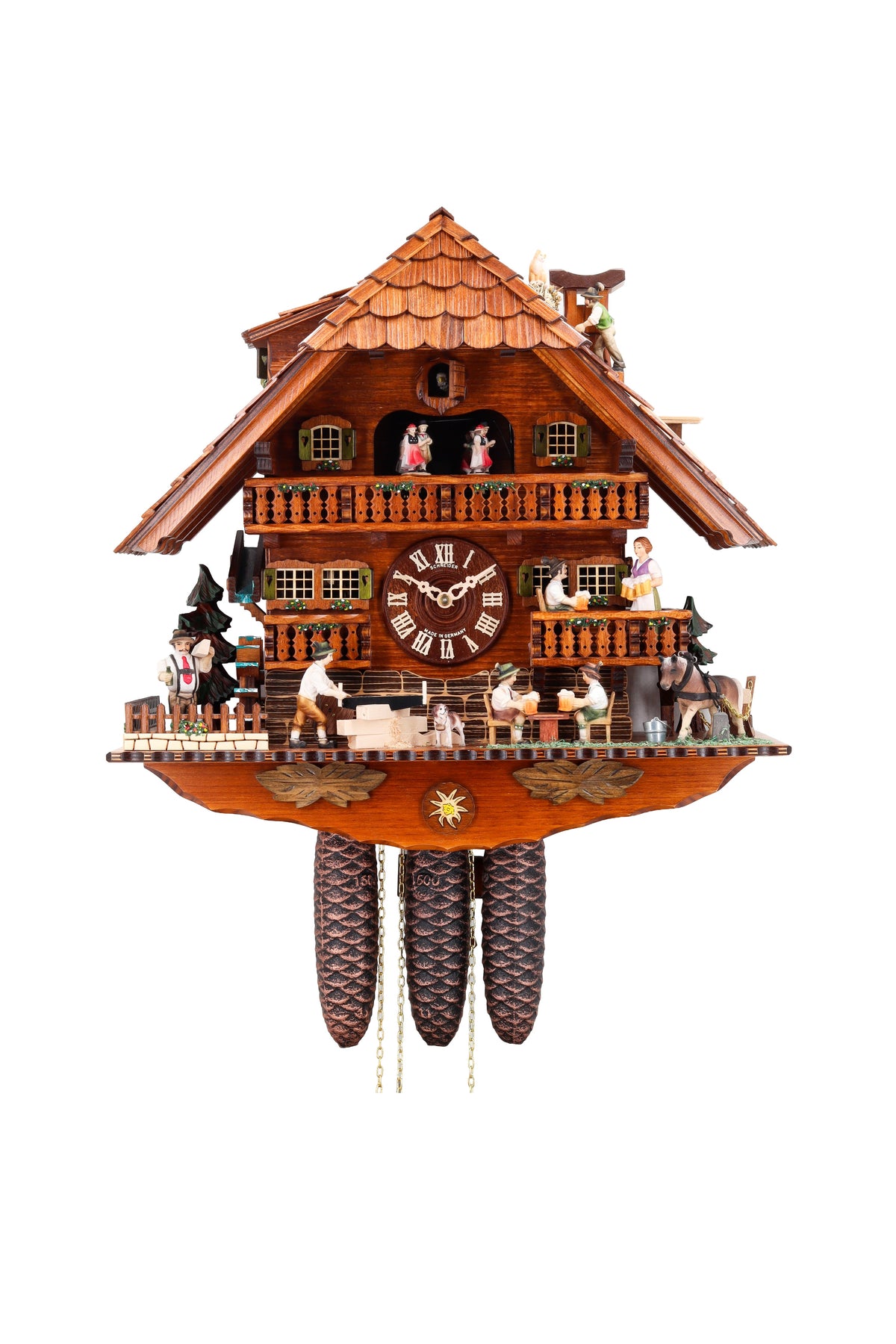 Anton Schneider 8TMT 1019/9 Roofer's Clock cuckoo clock, additional view
