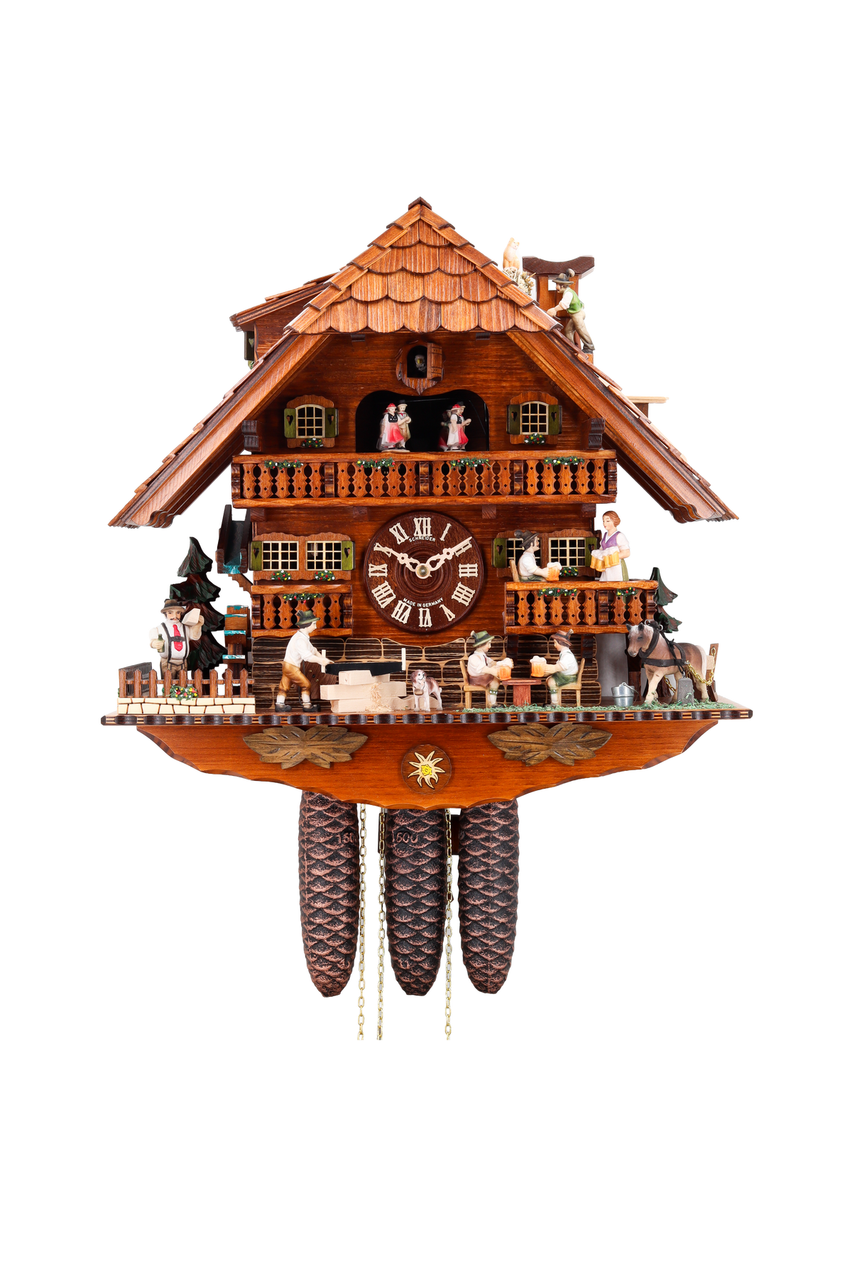 Anton Schneider 8TMT 1019/9 Roofer's Clock cuckoo clock, additional view