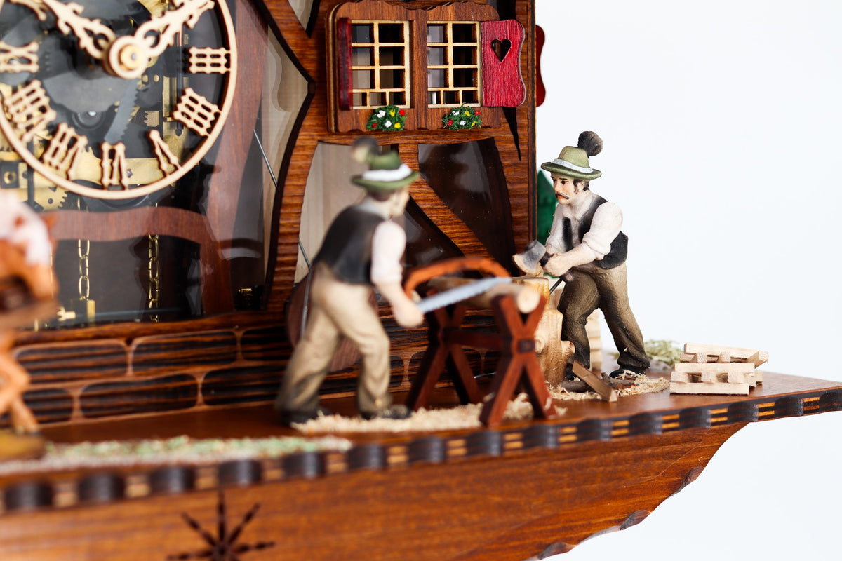 Anton Schneider 8TMT 1595/9 Sawmill cuckoo clock, detail view