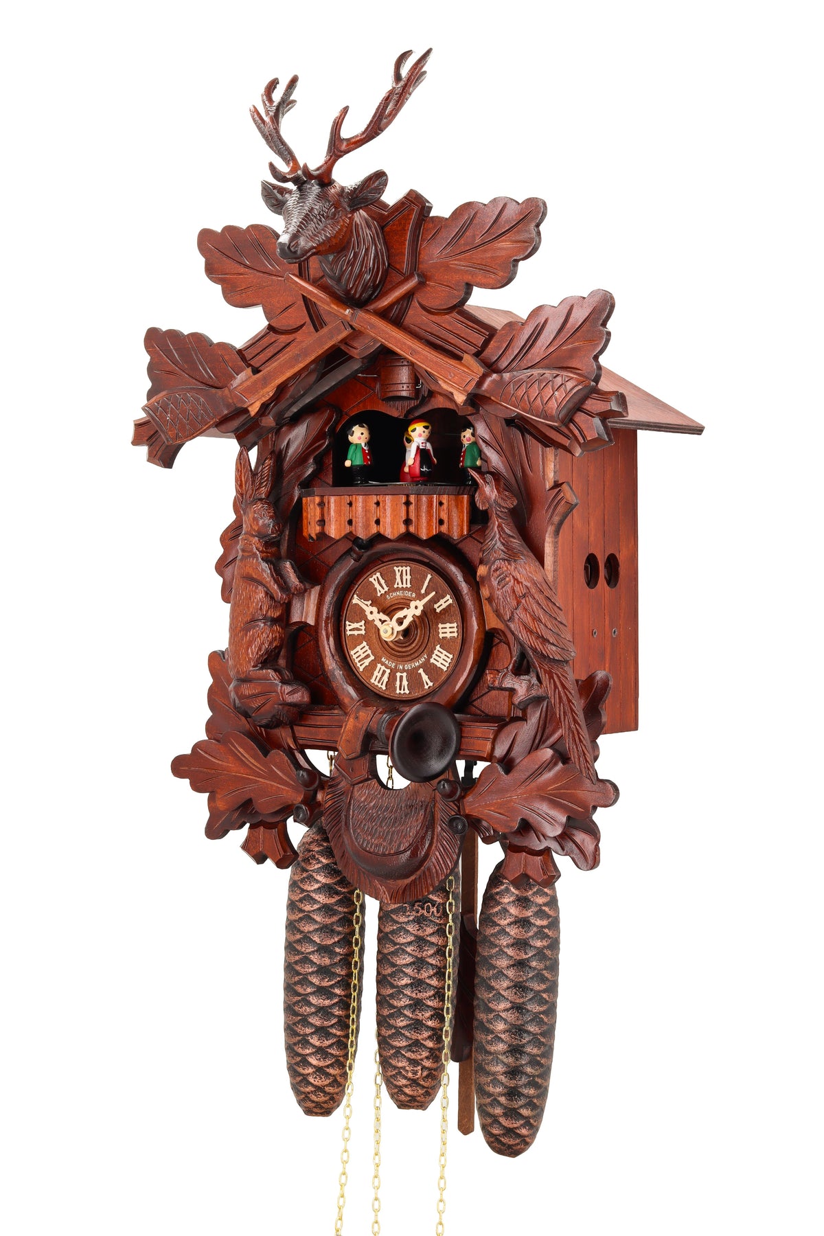 Anton Schneider 8TMT 275/9 Cervus Regalis cuckoo clock, side view