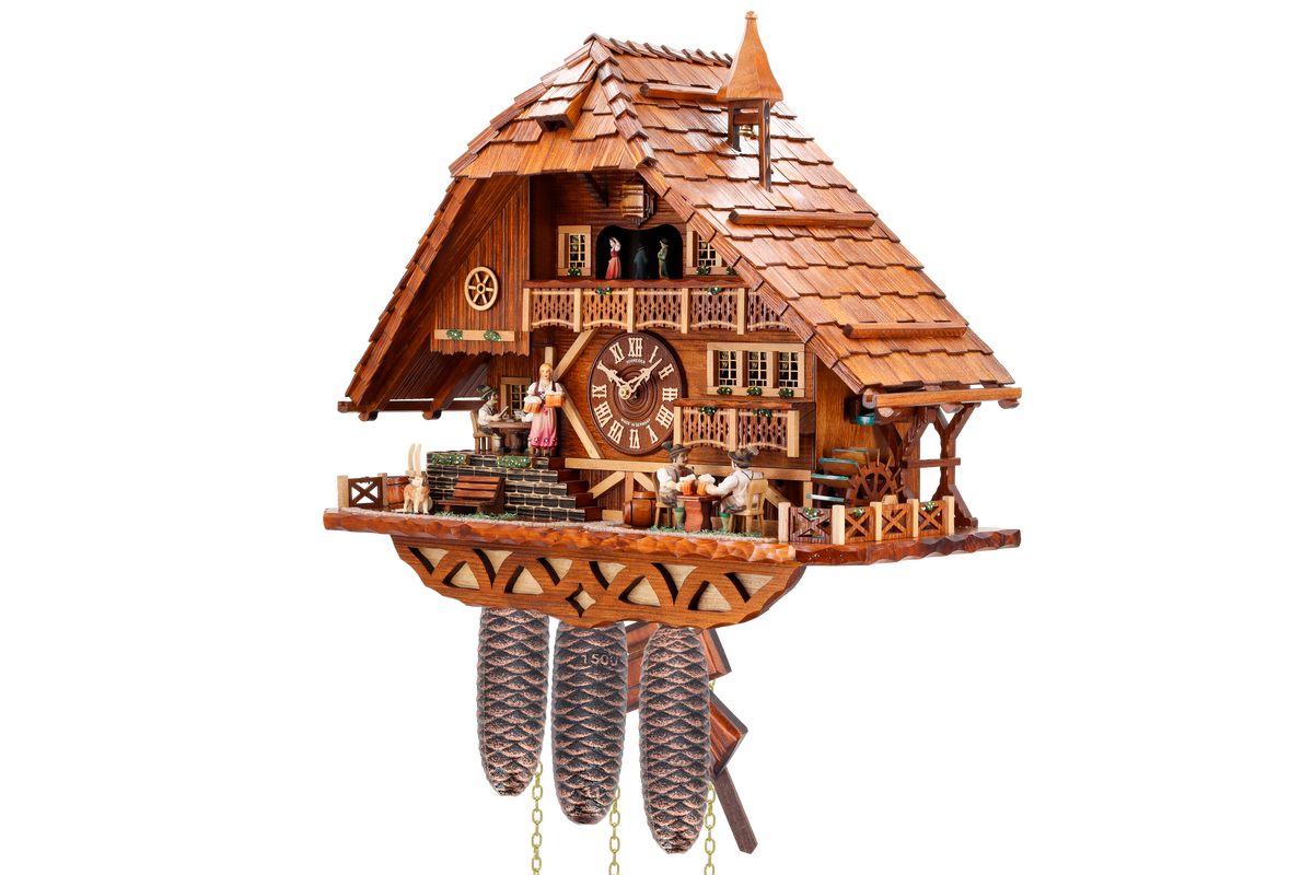 Anton Schneider 8TMT 3170/9 Card Players Clock cuckoo clock, side view