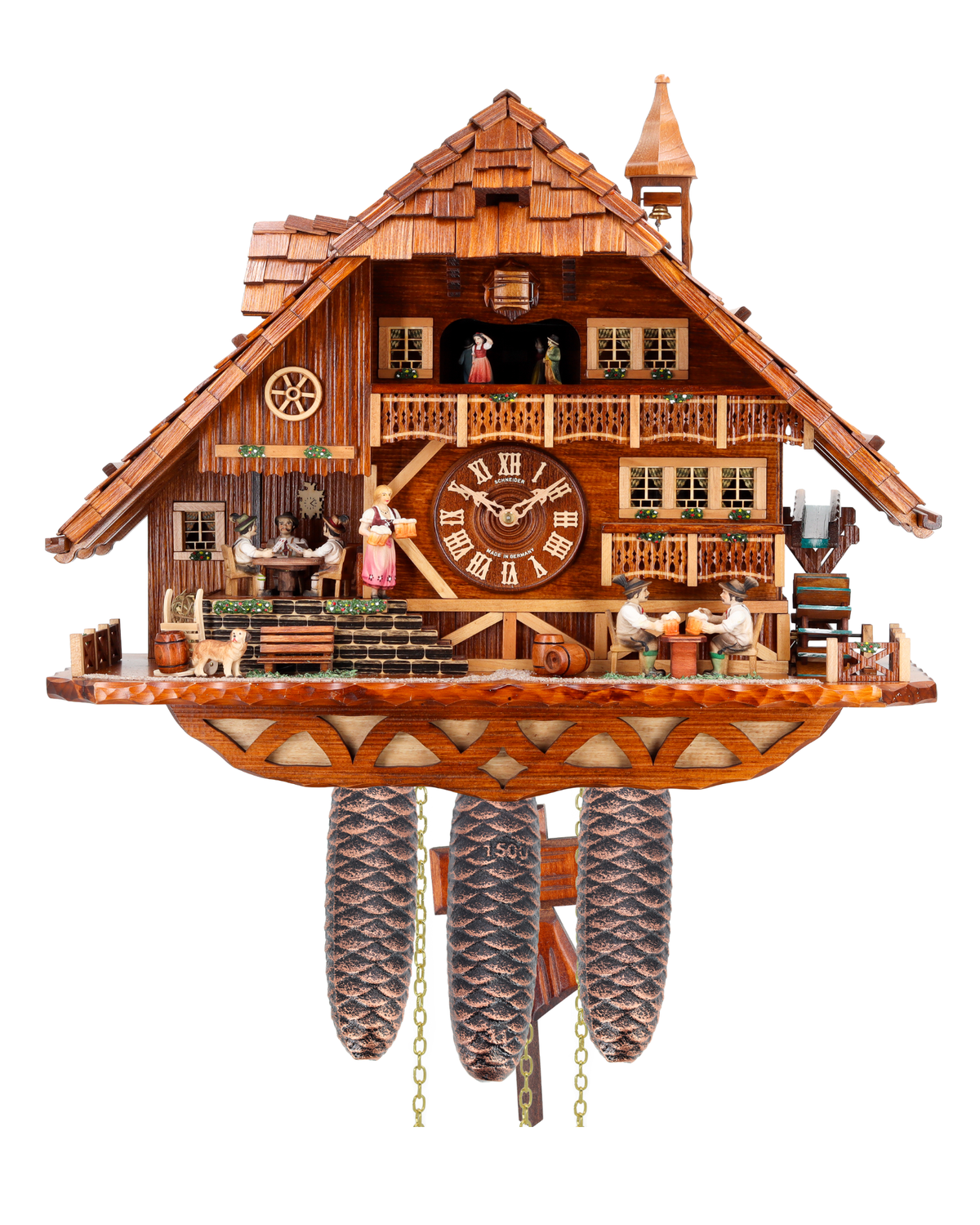 Anton Schneider 8TMT 3170/9 Card Players Clock cuckoo clock, front view