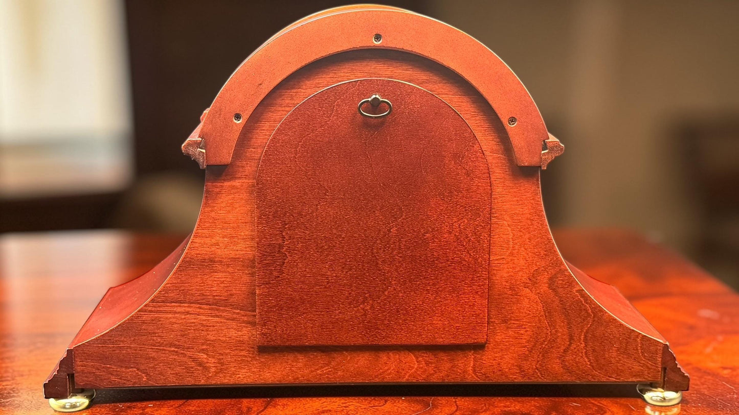 Howard Miller Barrett Mantel Clock – Cherry Tambour Case, Kieninger Westminster Chime