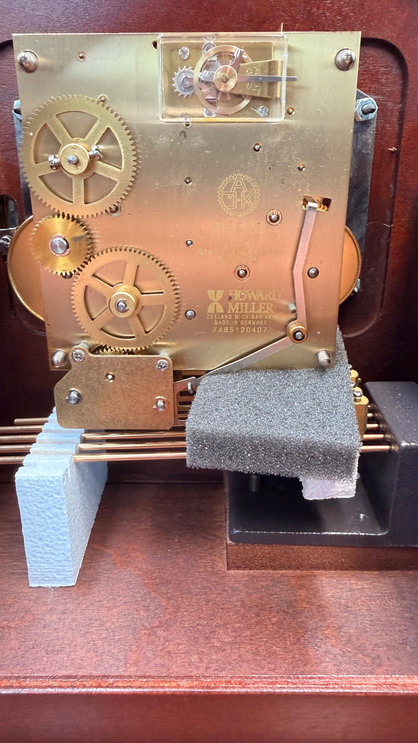 Howard Miller Barrett Mantel Clock – 76th Anniversary Edition – NOS – Kieninger German Mechanical Westminster Chime – Beveled Glass