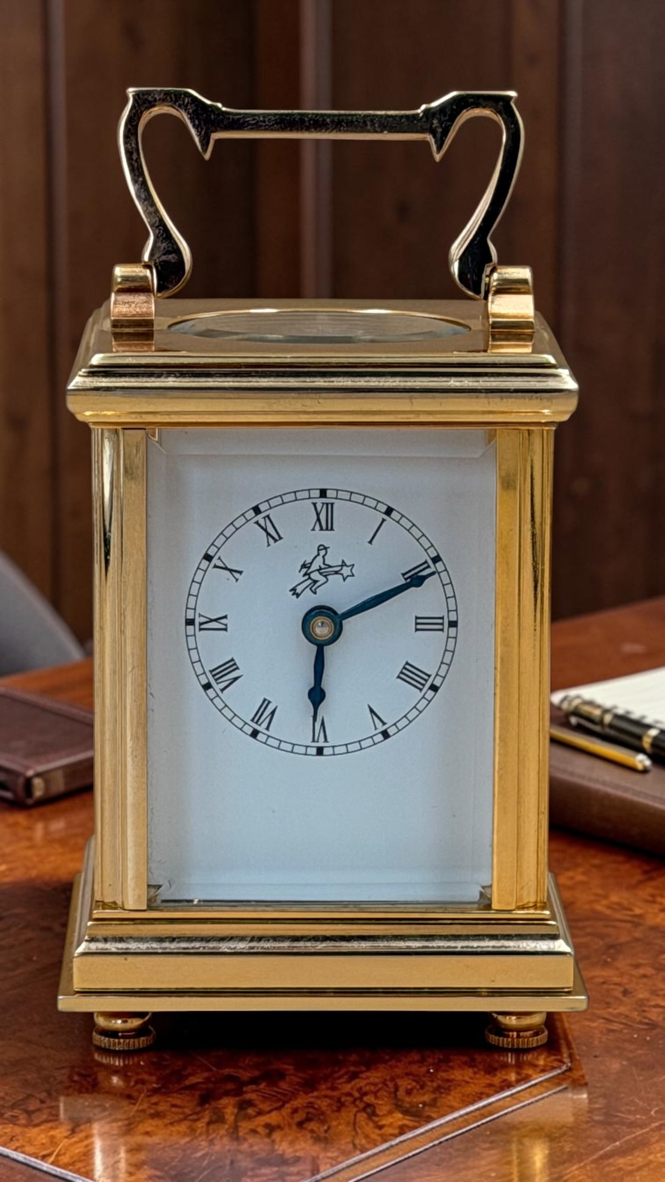 Sternreiter Brass Carriage Clock – German Mechanical Wind-Up Desk Clock