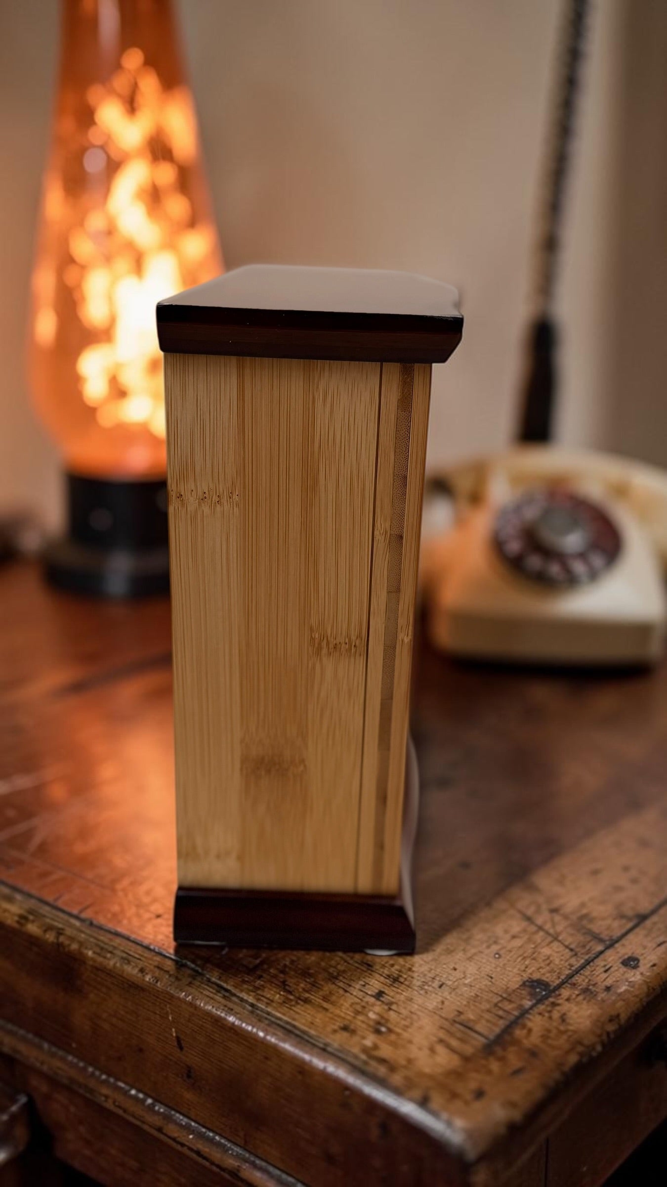 Bulova Bamboo Wood Mantel Clock – detail image 6