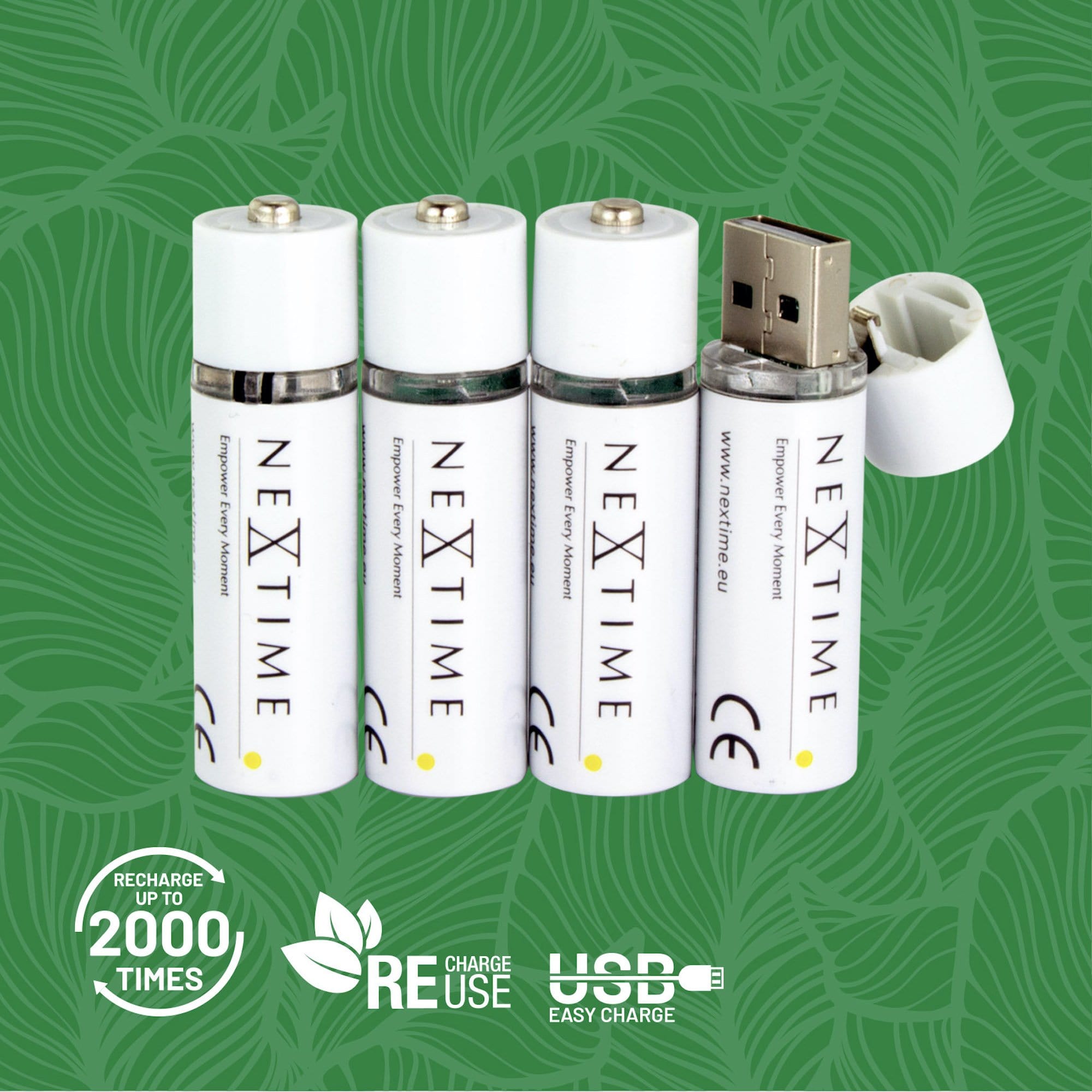 NeXtime rechargeable USB AA battery features and use