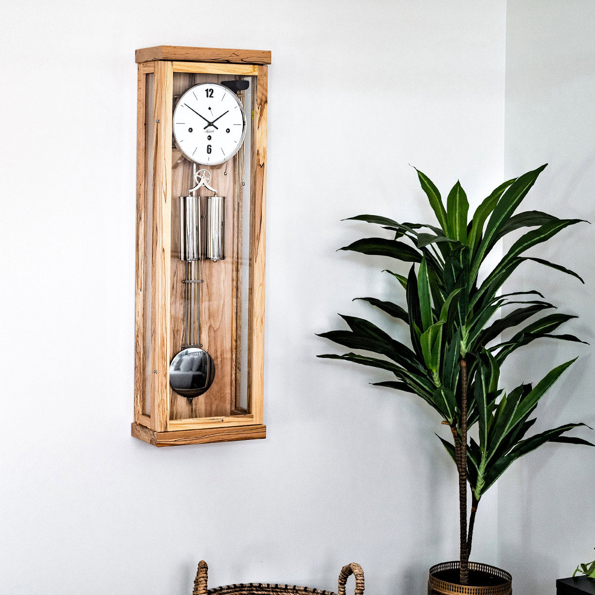 Iced Beech Abbot regulator wall clock lifestyle photo