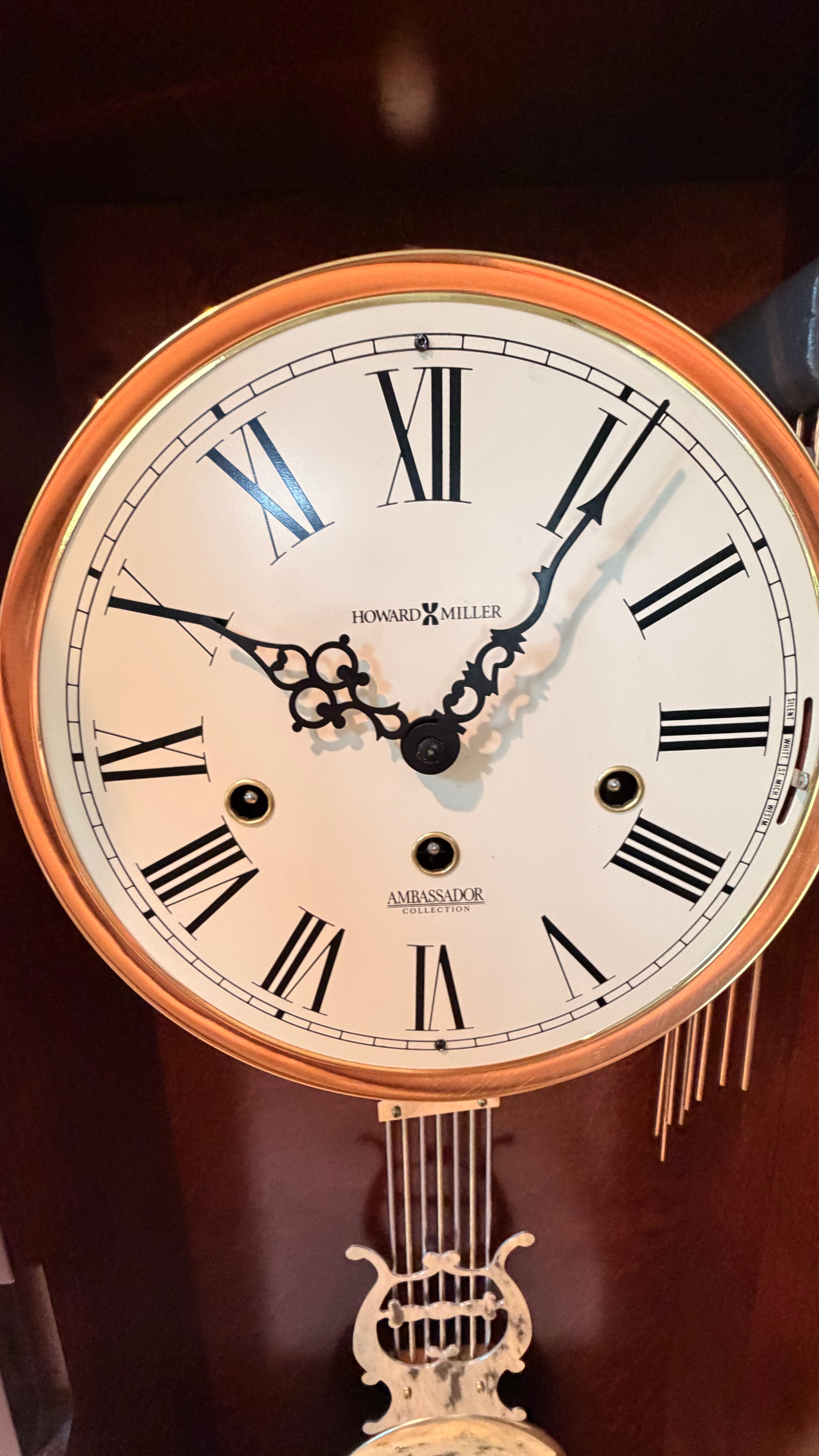 Howard Miller Lewis Triple Chime Wall Clock | Hermle Mechanical Movement | Ambassador Collection | Like New