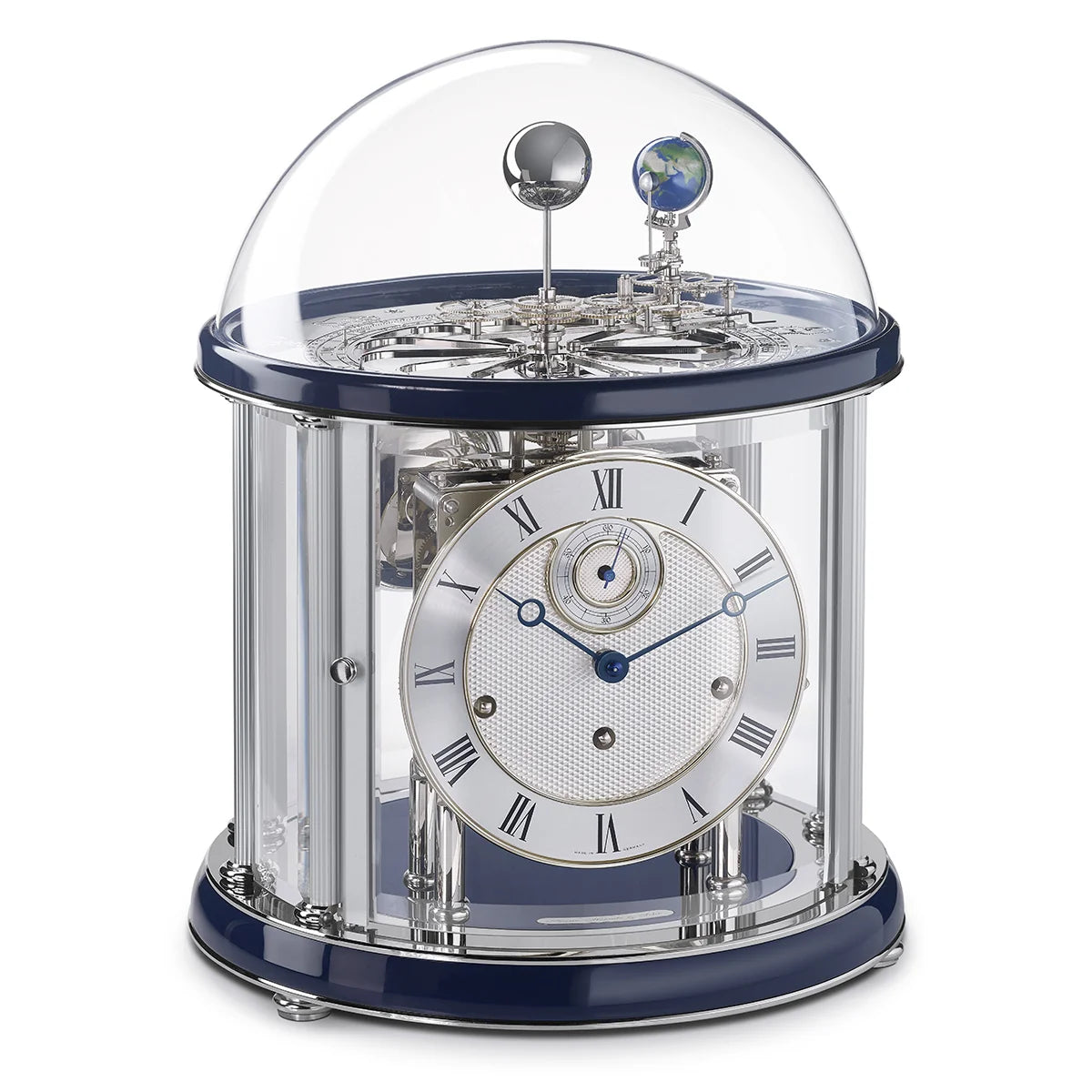 Hermle Tellurium Nickel Mantel Clock