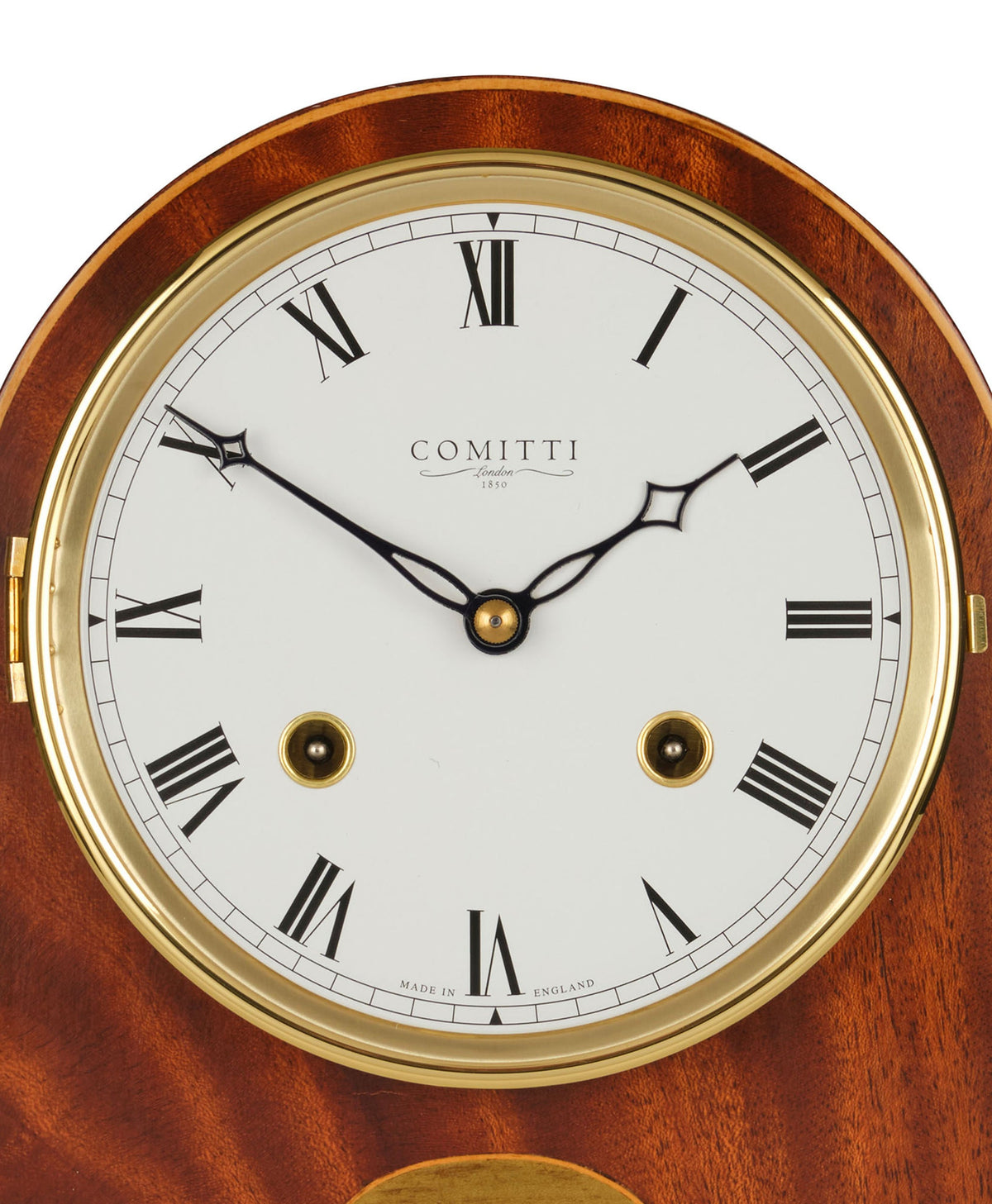 Comitti The Regency Arch-Top Mantel Clock – Mahogany, Bell Strike – product view 2