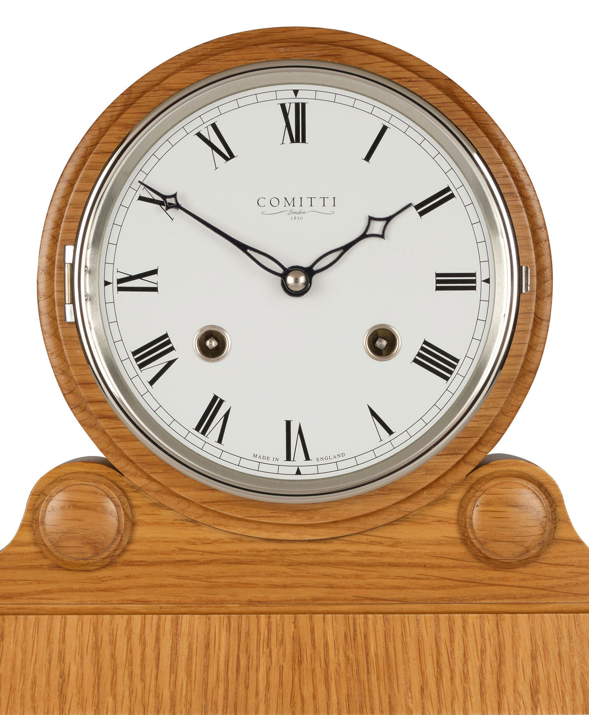 Comitti The Barrell Mantel Clock – Oak, Bell Strike – product view 3